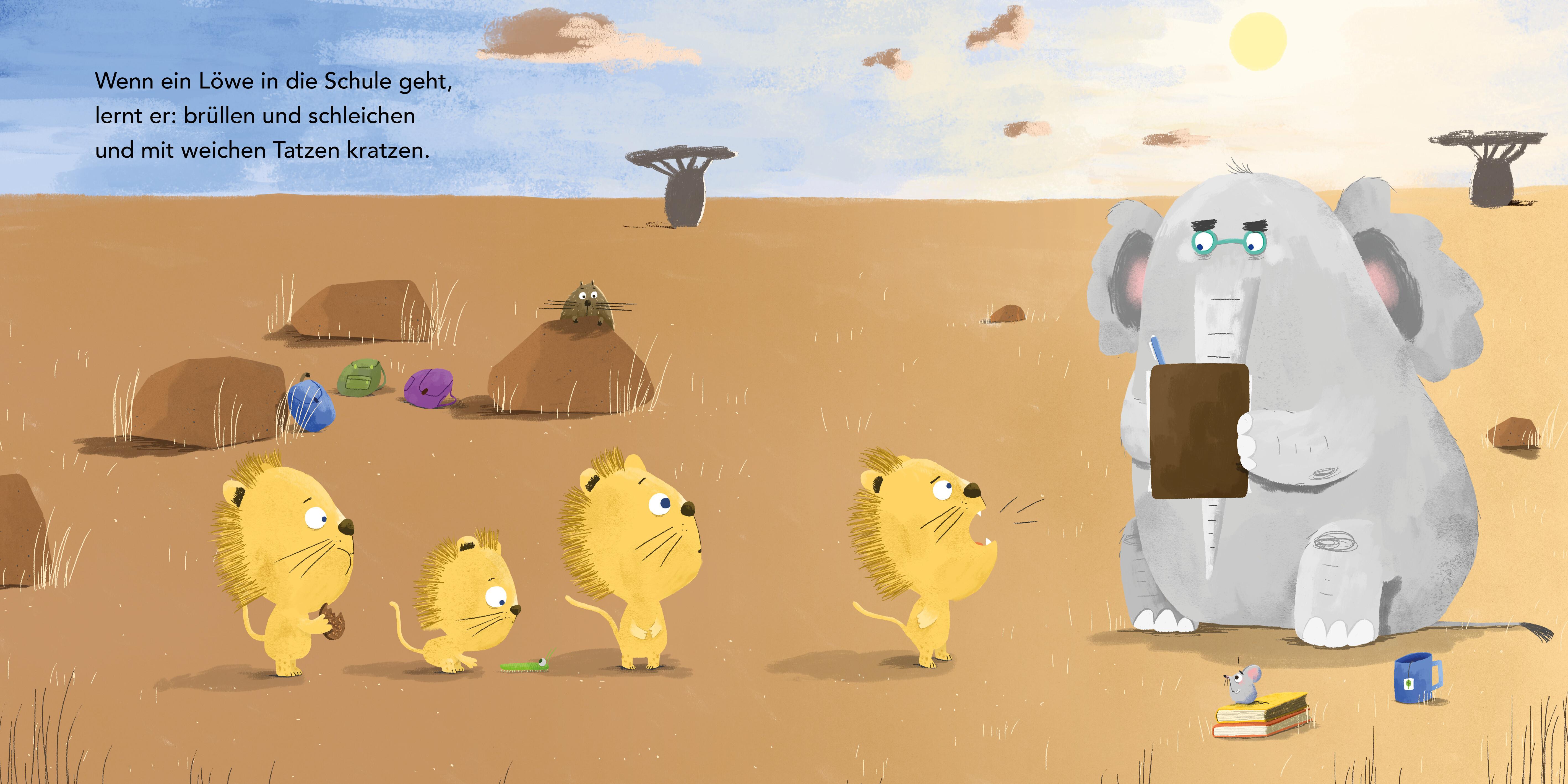 Beispielinhalt (Bild) Wenn ein Löwe in die Schule geht - Das perfekte Geschenk zur Einschulung
