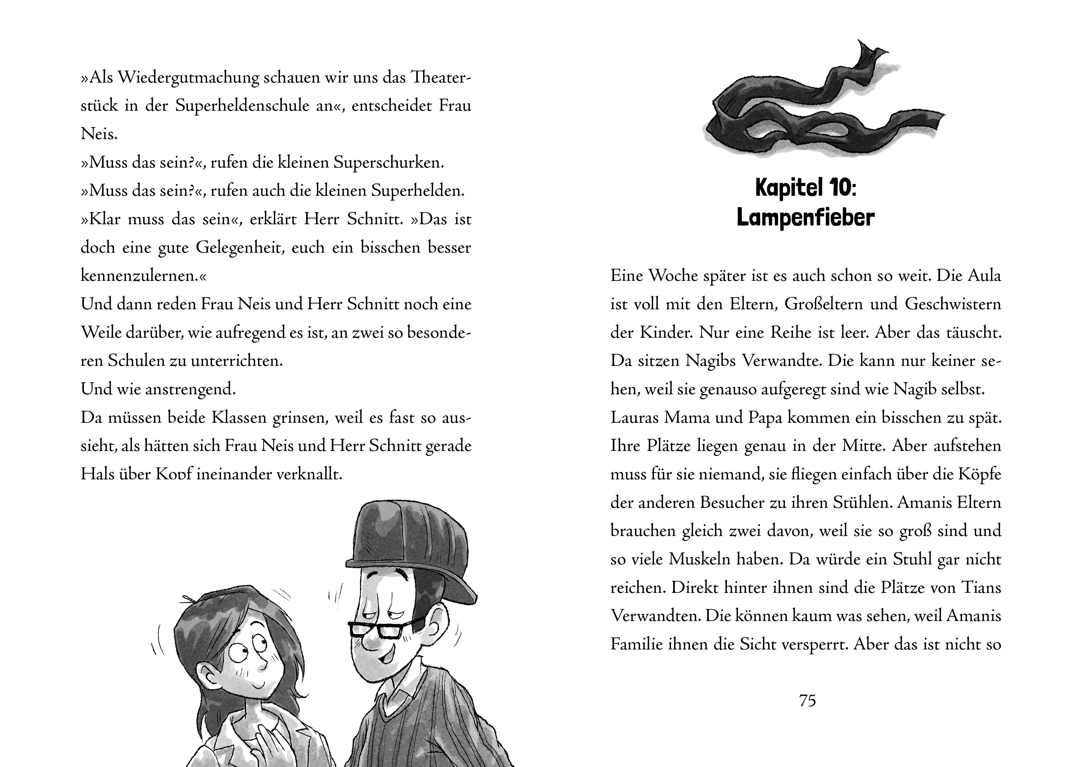 Beispielinhalt (Bild) Eine Klasse voller Superhelden und der normalste Lehrer der Welt (Eine Klasse voller Superhelden, Bd. 1)