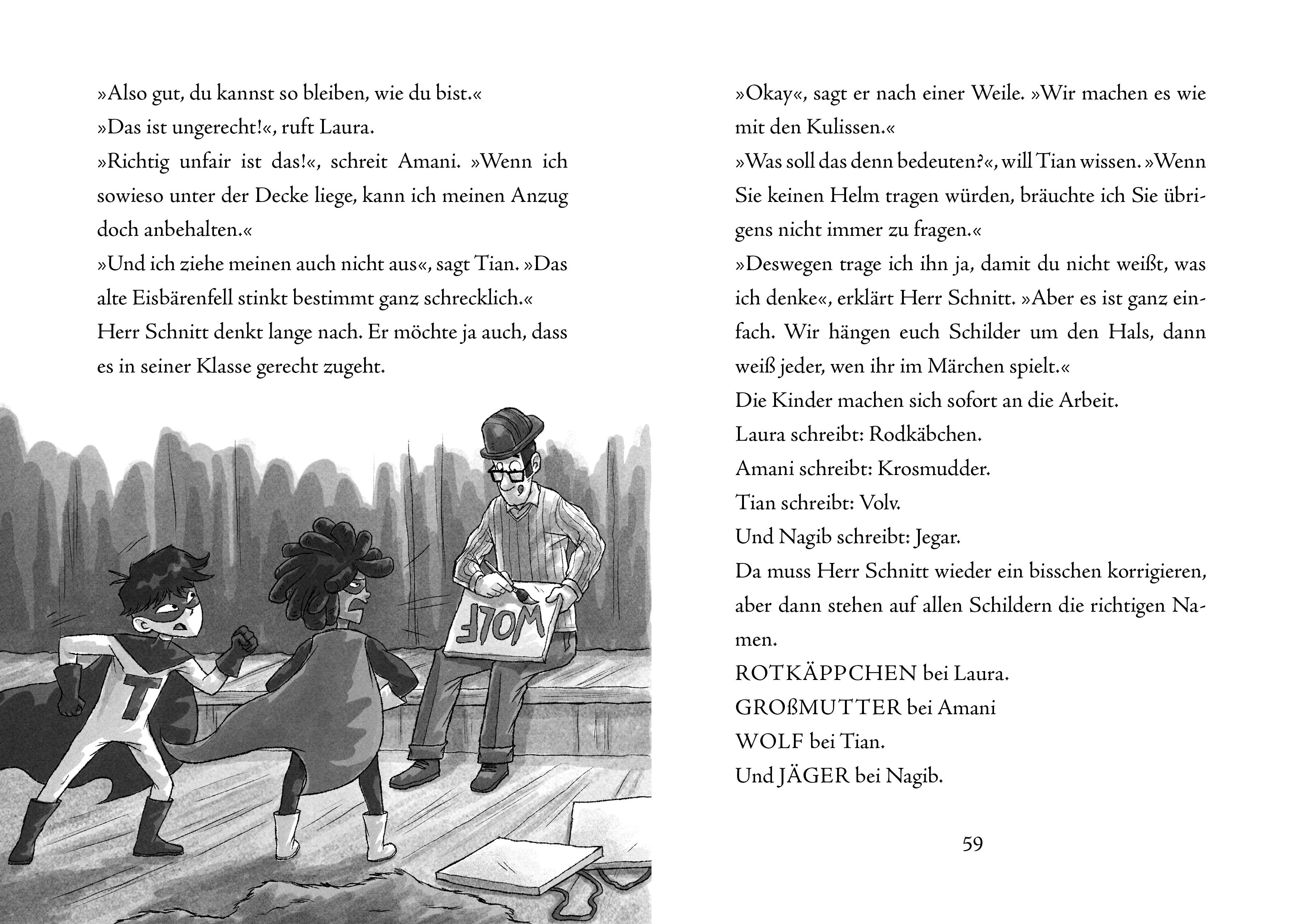 Beispielinhalt (Bild) Eine Klasse voller Superhelden und der normalste Lehrer der Welt (Eine Klasse voller Superhelden, Bd. 1)
