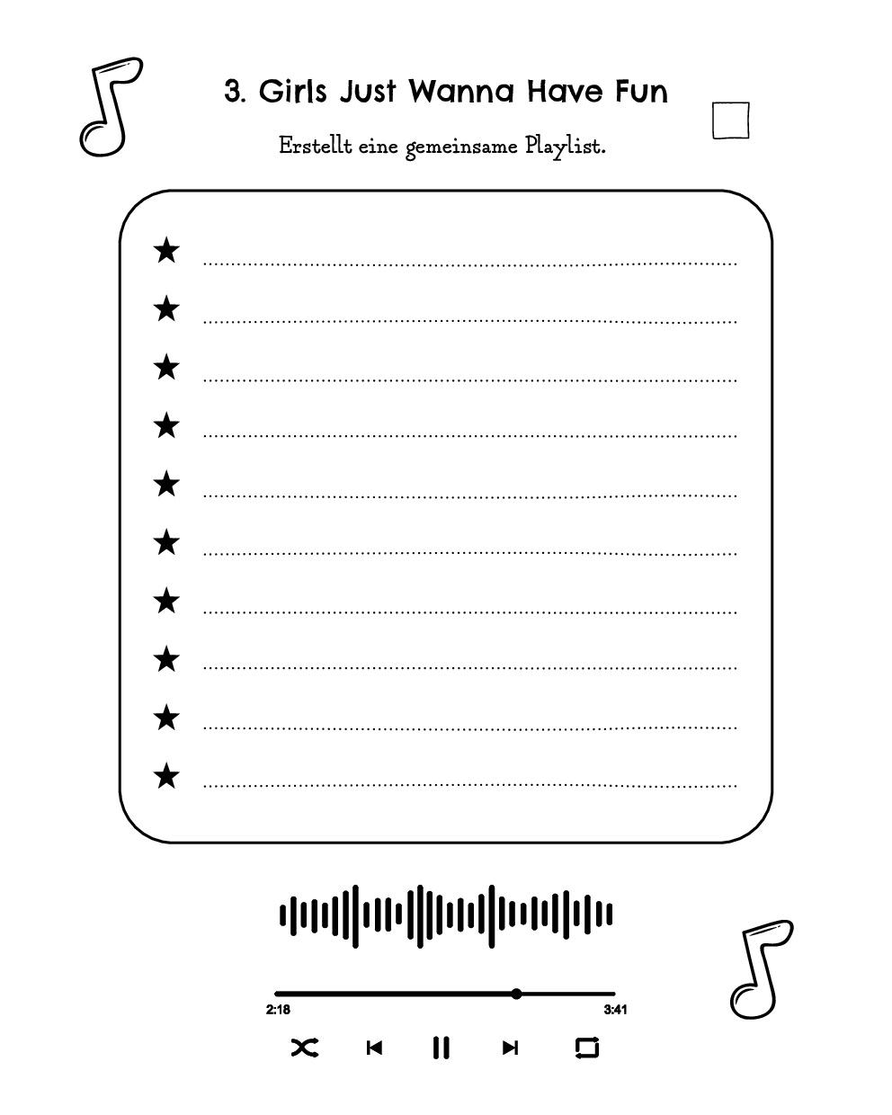 Beispielinhalt (Bild) Die Bucket List für Freundinnen