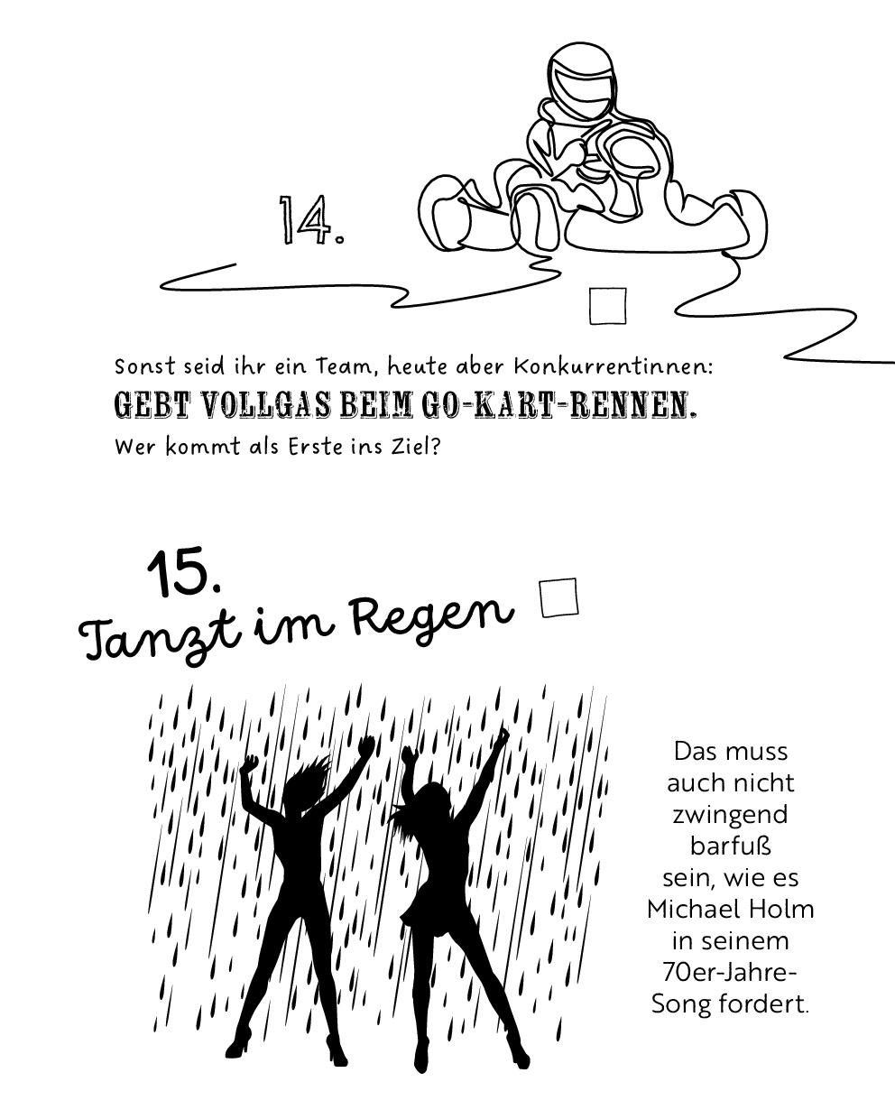 Beispielinhalt (Bild) Die Bucket List für Freundinnen