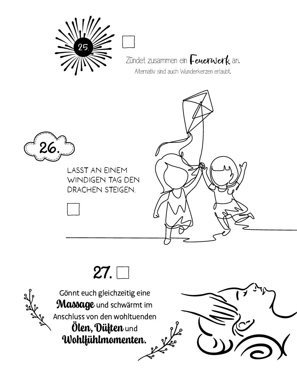 Beispielinhalt (Bild) Die Bucket List für Freundinnen