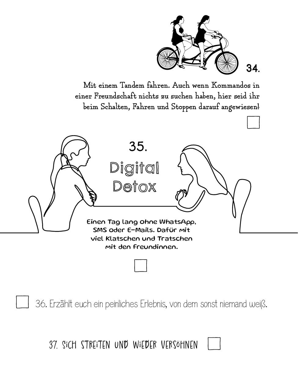 Beispielinhalt (Bild) Die Bucket List für Freundinnen