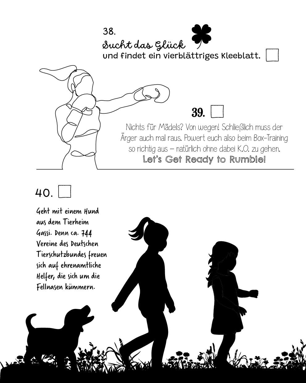 Beispielinhalt (Bild) Die Bucket List für Freundinnen