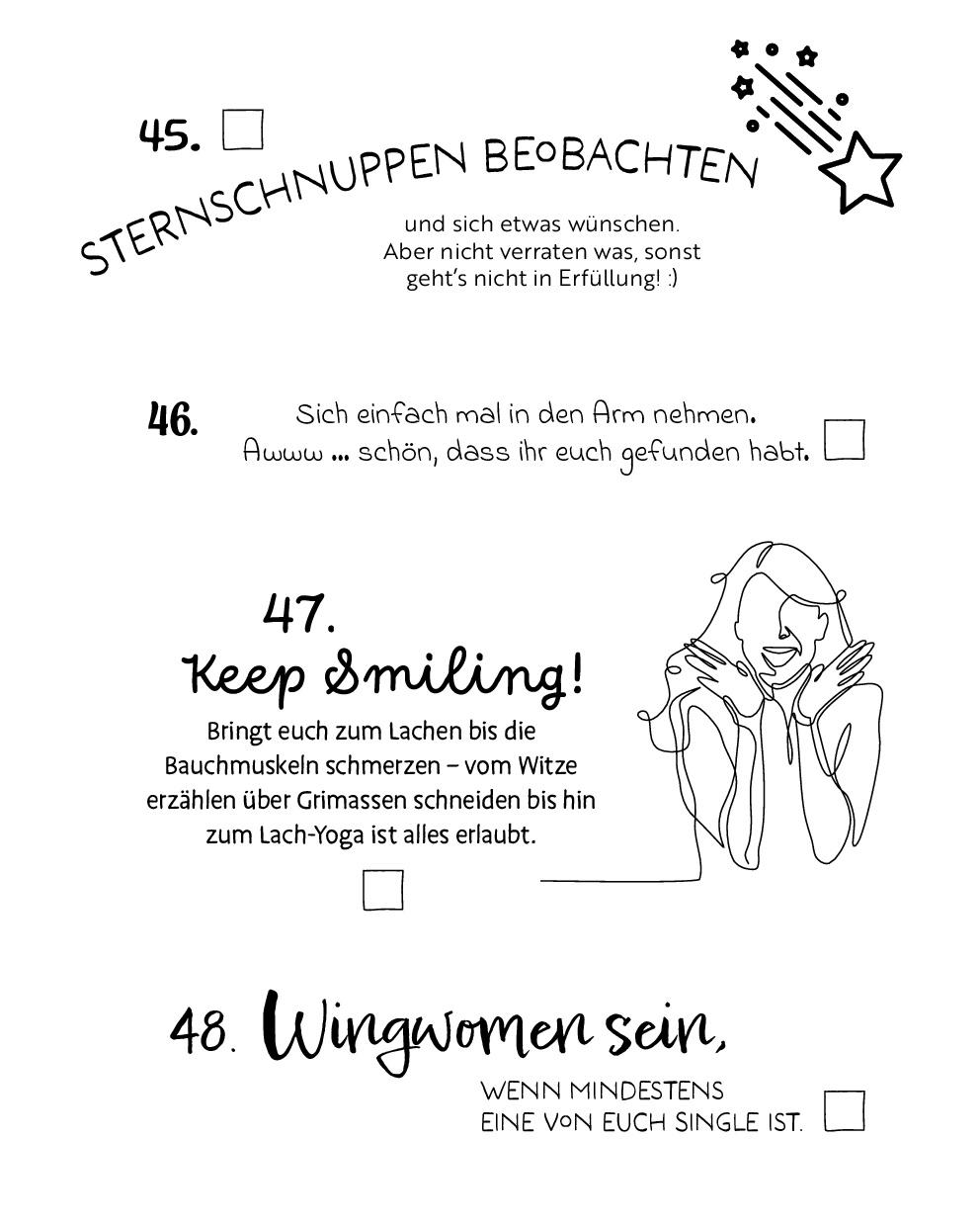 Beispielinhalt (Bild) Die Bucket List für Freundinnen