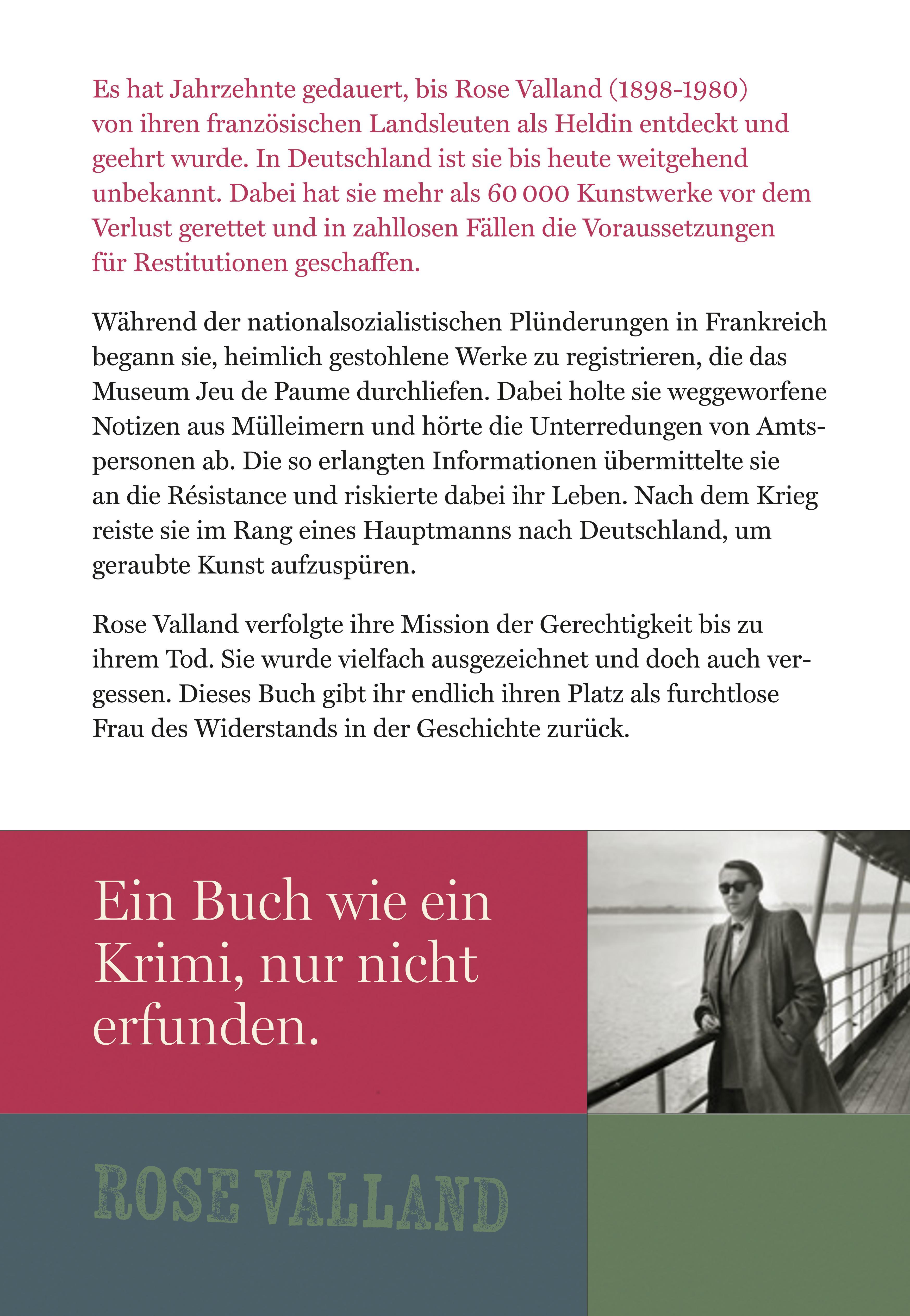 Rückseitencover Rose Valland und die Liebe zur Kunst