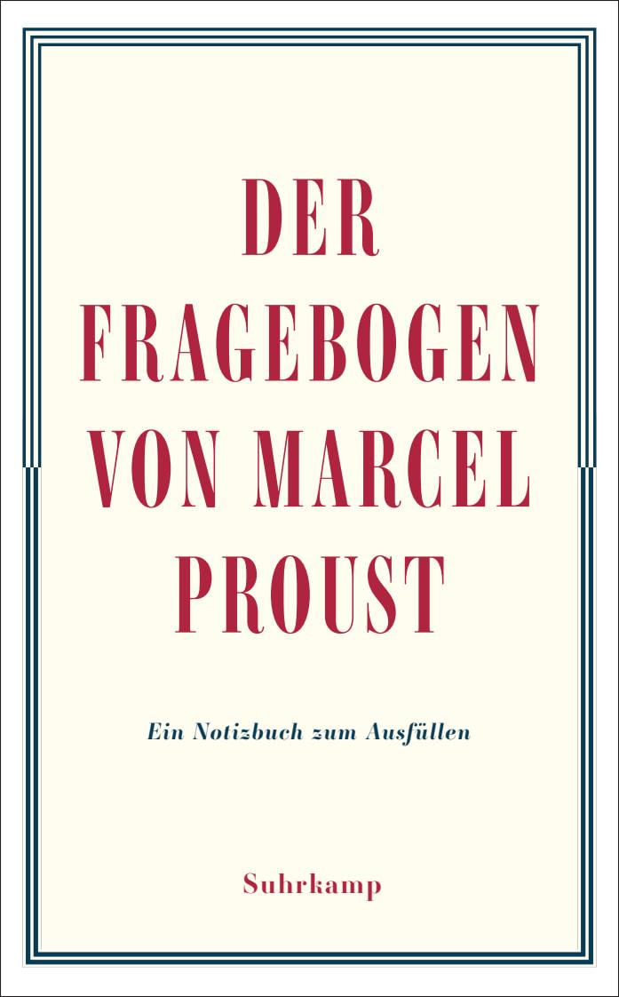 Vorderes Coverbild Der Fragebogen von Marcel Proust. Ein Notizbuch zum Ausfüllen