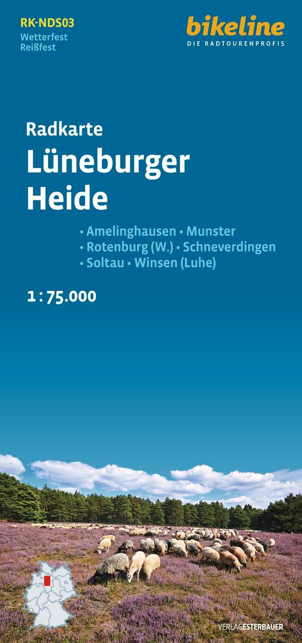 Vorderes Coverbild Radkarte Lüneburger Heide