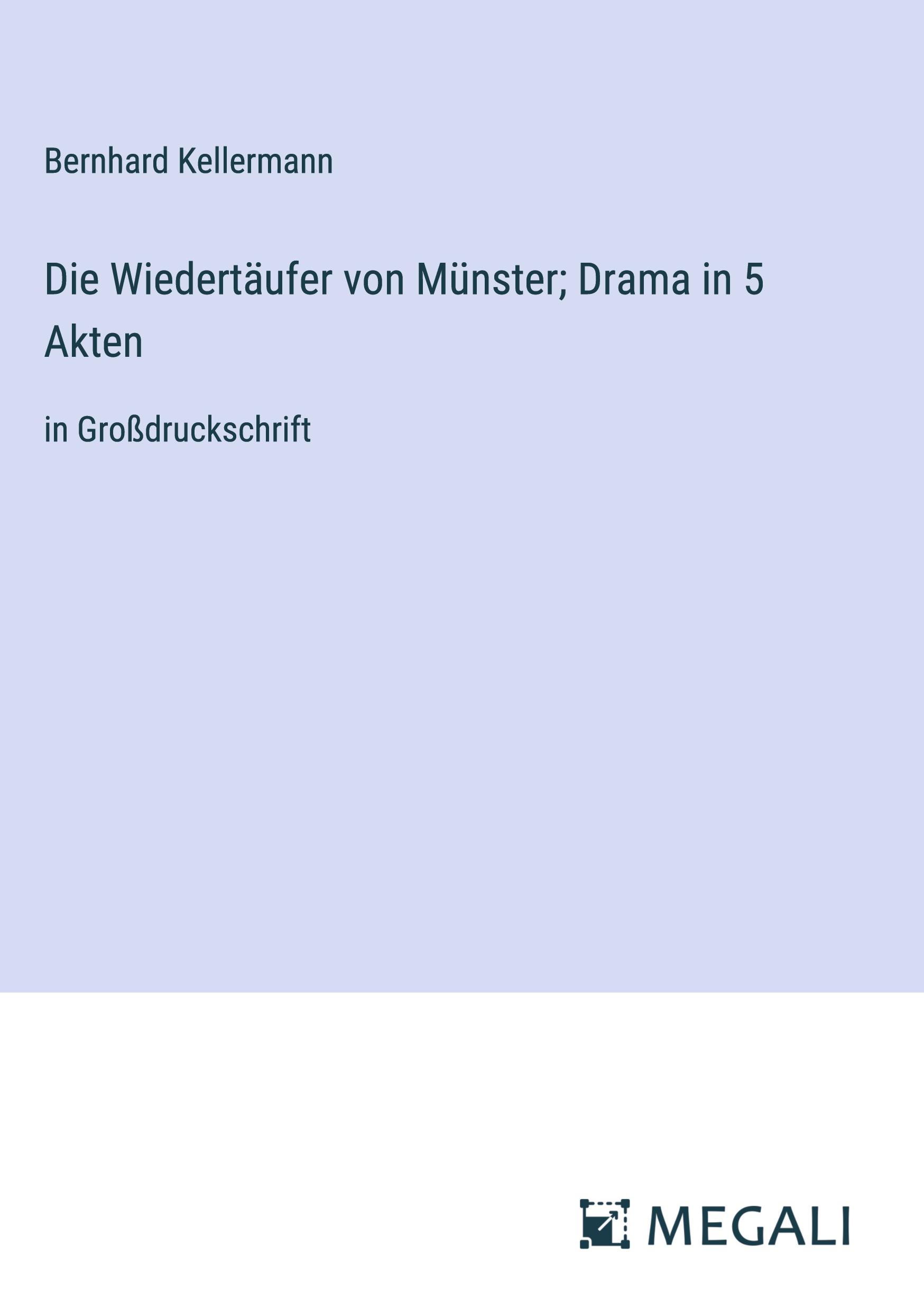Vorderes Coverbild Die Wiedertäufer von Münster; Drama in 5 Akten