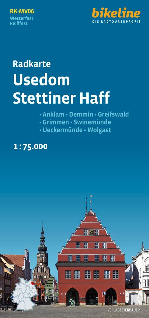 Vorderes Coverbild Radkarte Usedom, Stettiner Haff (RK-MV06)
