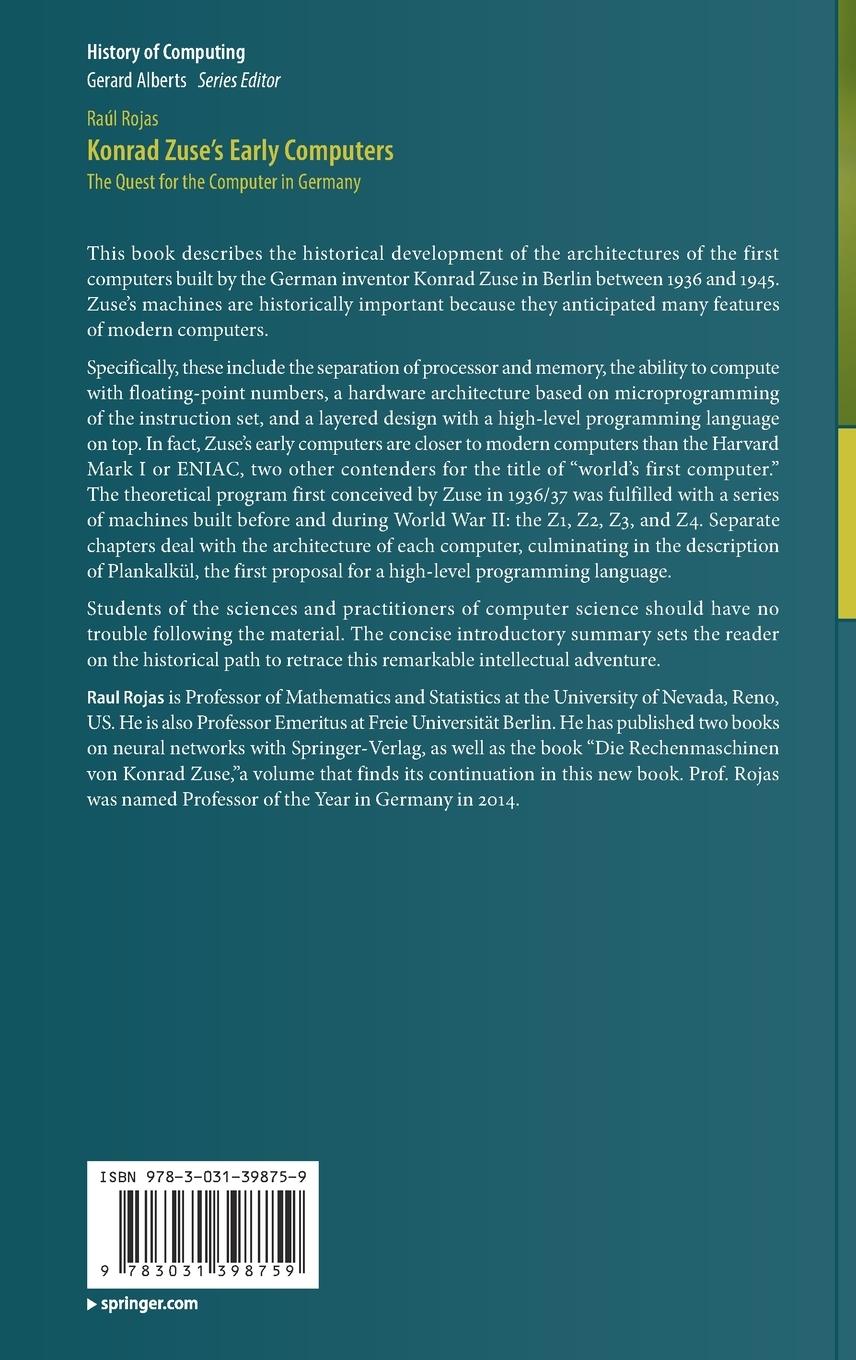 Rückseitencover Konrad Zuse's Early Computers