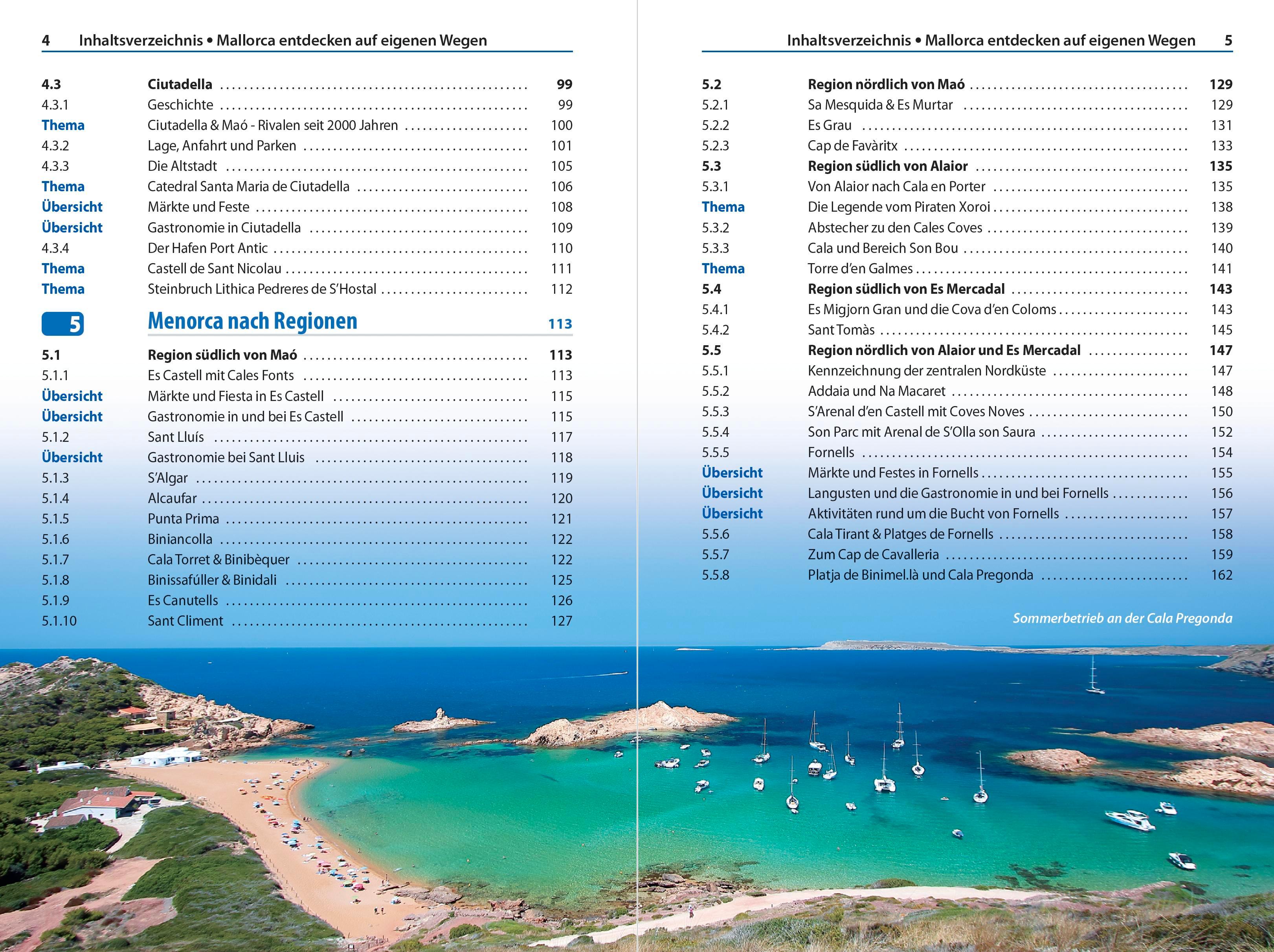 Beispielinhalt (Bild) Reise Know-How Reiseführer Menorca, die andere Baleareninsel