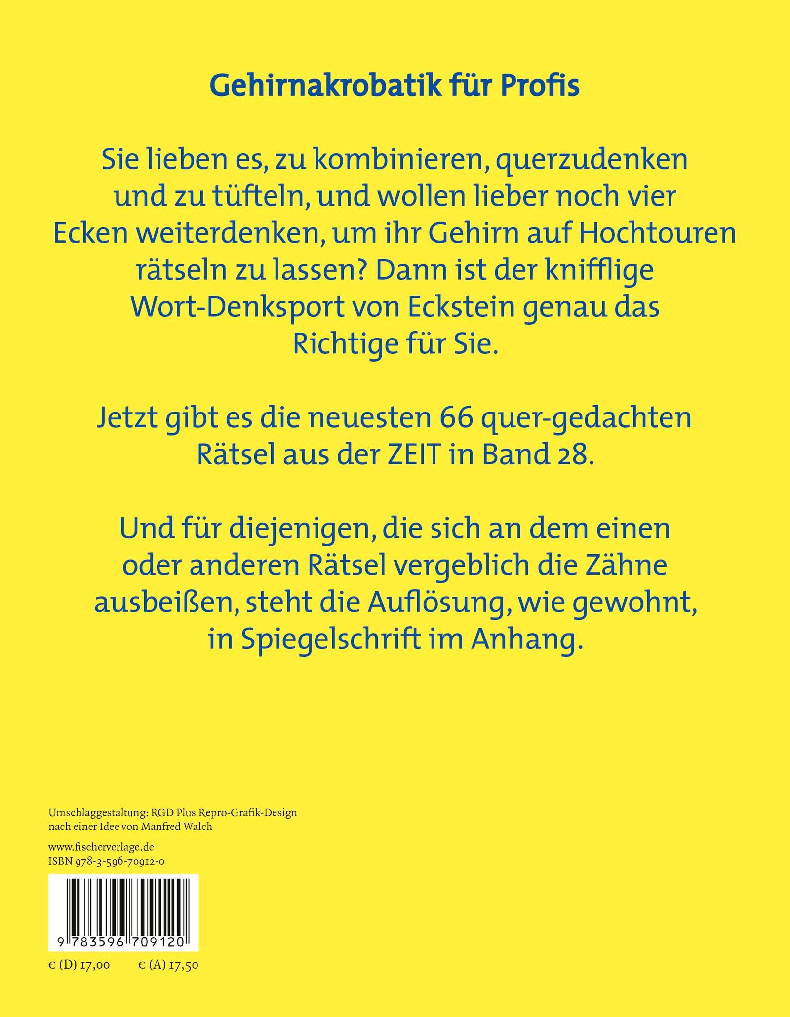 Rückseitencover Eckstein - Um die Ecke gedacht 28