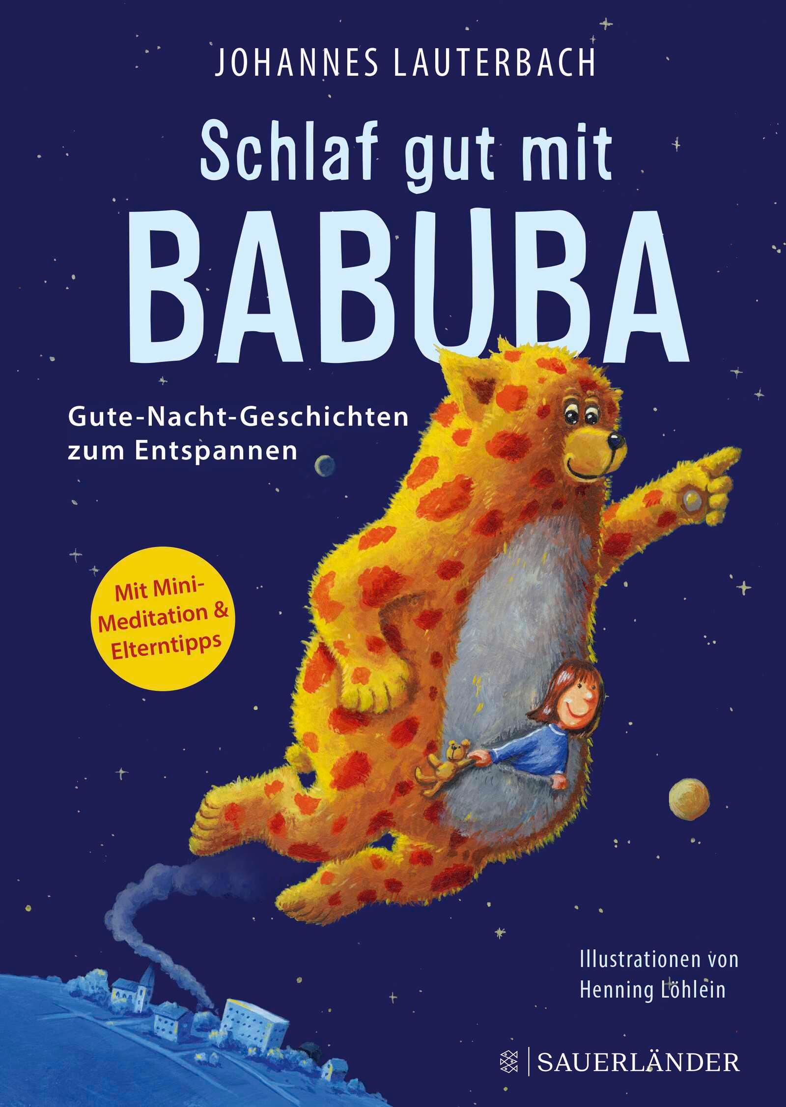 Vorderes Coverbild Schlaf gut mit Babuba. Gute-Nacht-Geschichten zum Entspannen