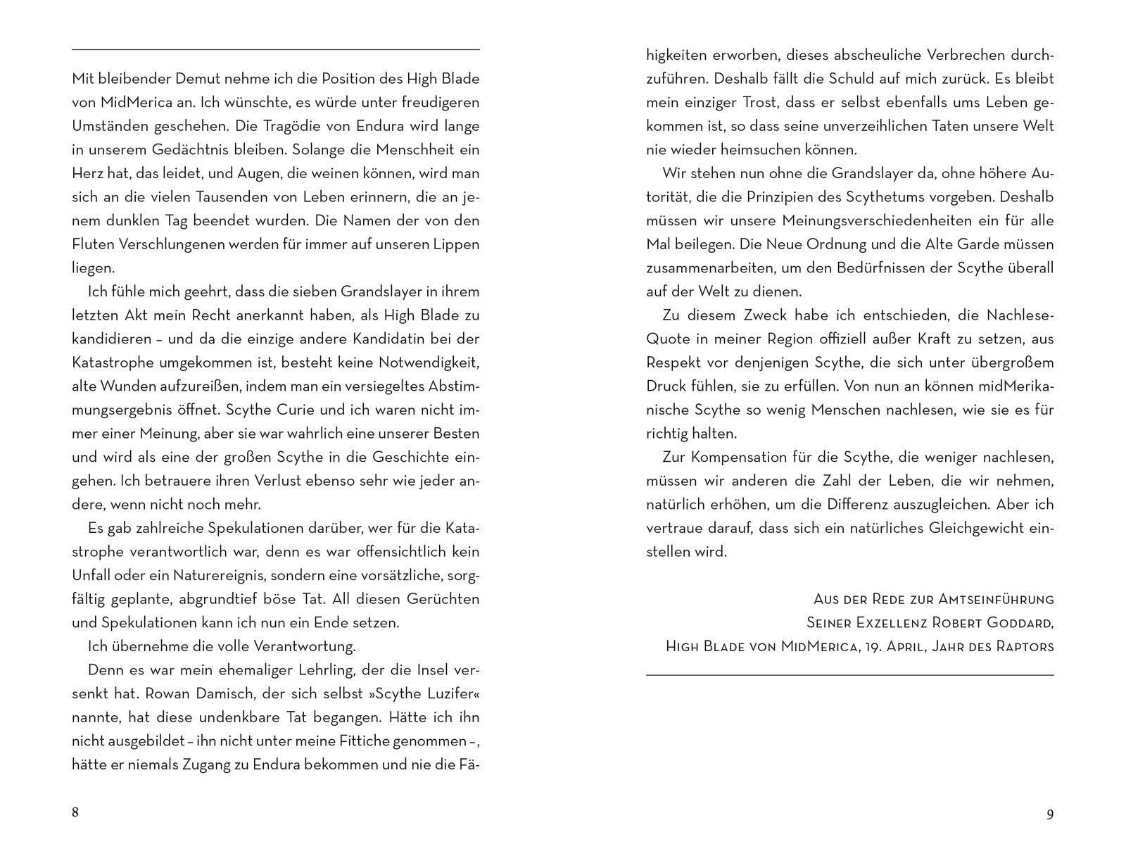 Beispielinhalt (Bild) Scythe - Das Vermächtnis der Ältesten