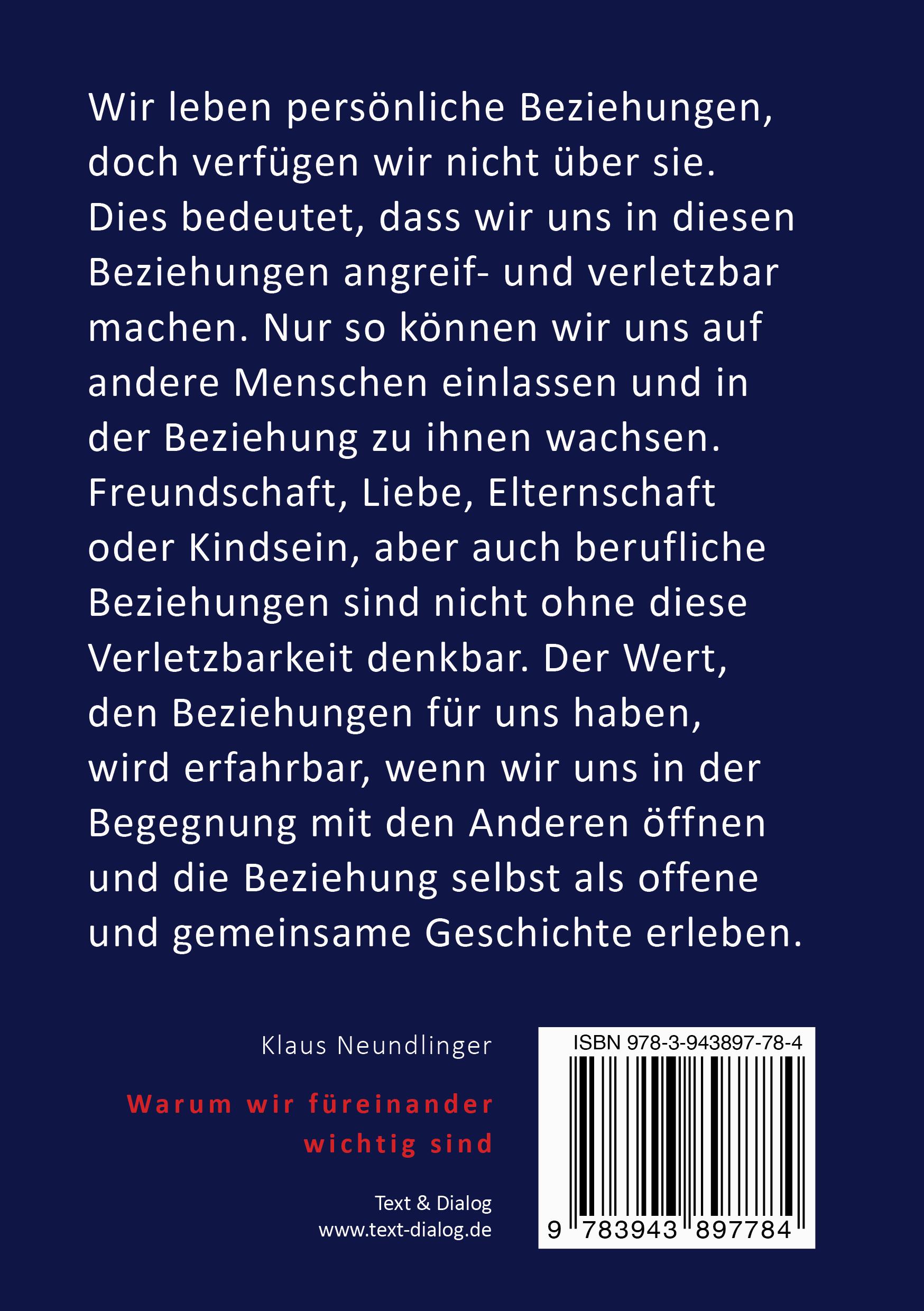 Rückseitencover Warum wir füreinander wichtig sind