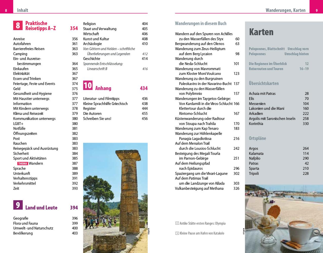 Beispielinhalt (Bild) Reise Know-How Reiseführer Peloponnes