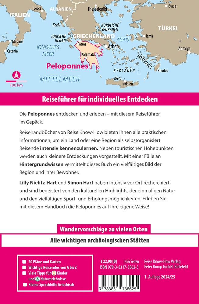 Rückseitencover Reise Know-How Reiseführer Peloponnes