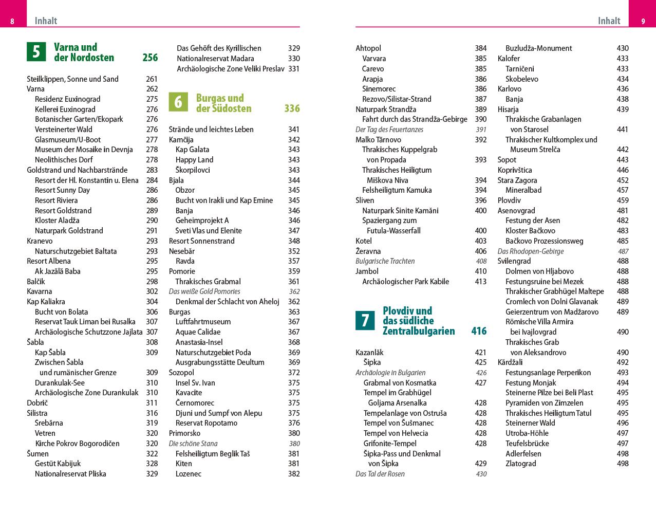 Beispielinhalt (Bild) Reise Know-How Reiseführer Bulgarien