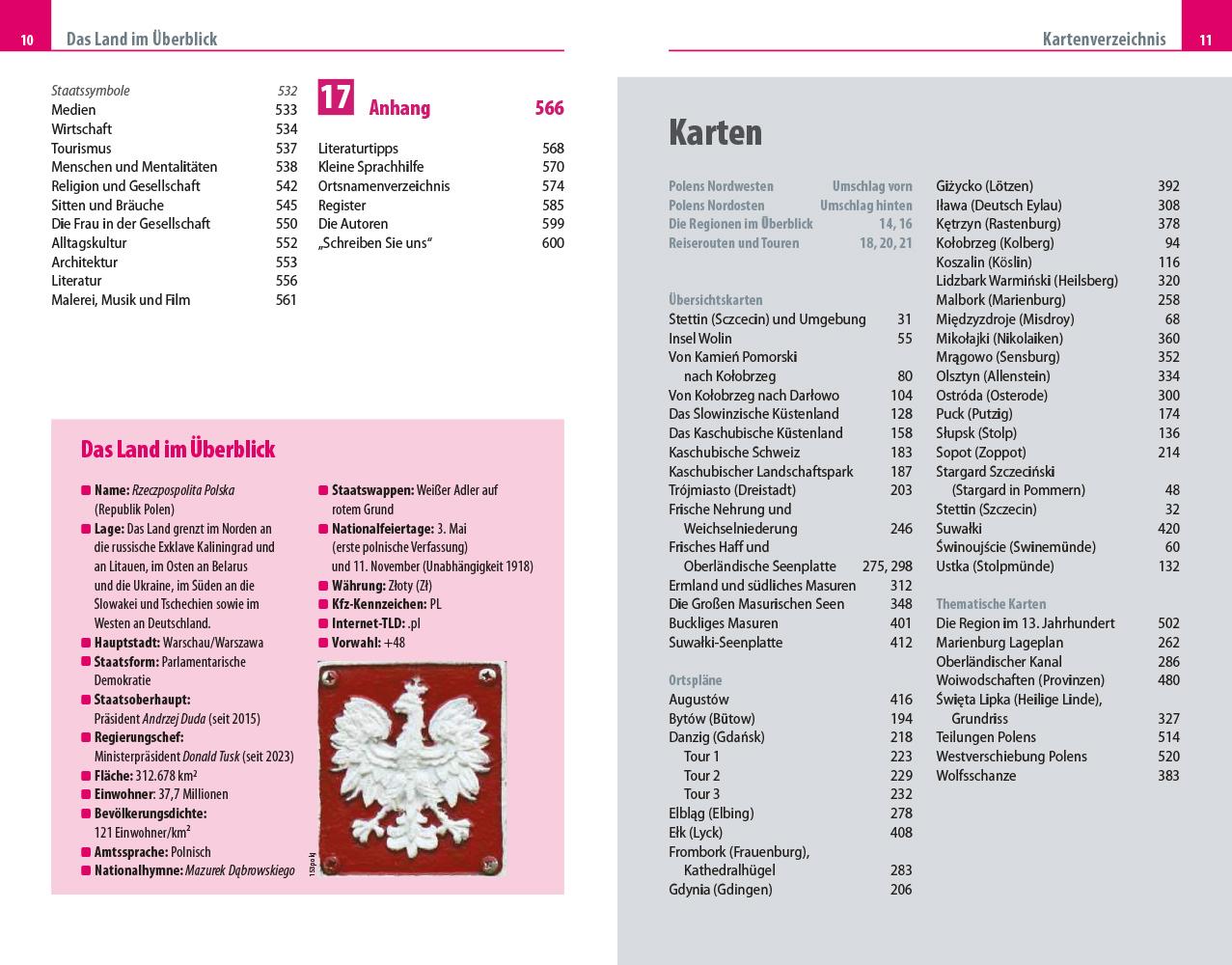 Beispielinhalt (Bild) Reise Know-How Reiseführer Polen - Ostseeküste und Masuren
