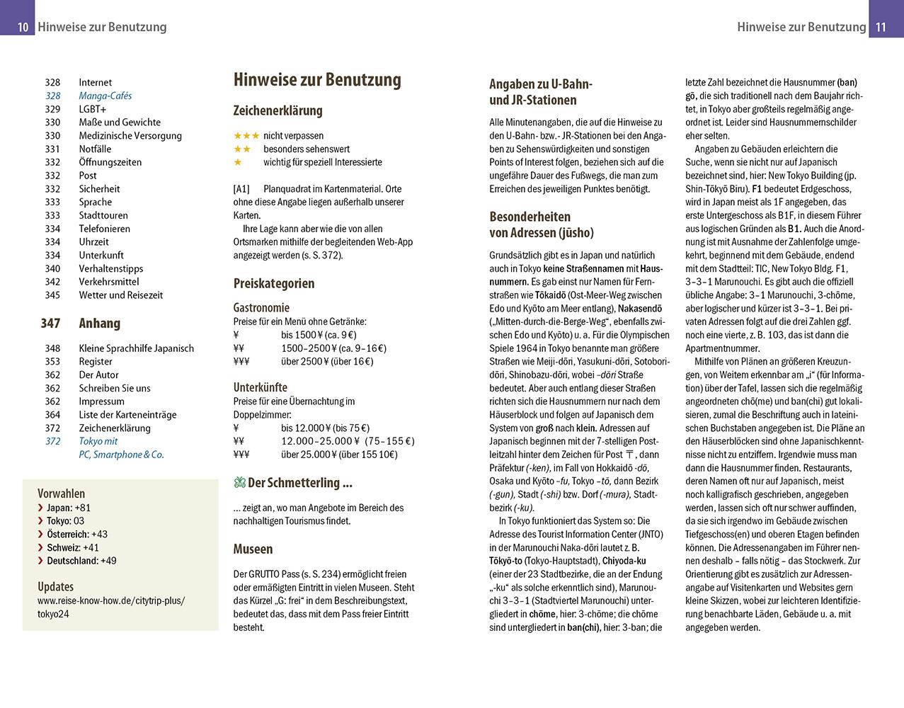 Beispielinhalt (Bild) Reise Know-How Reiseführer Tokyo (CityTrip PLUS)