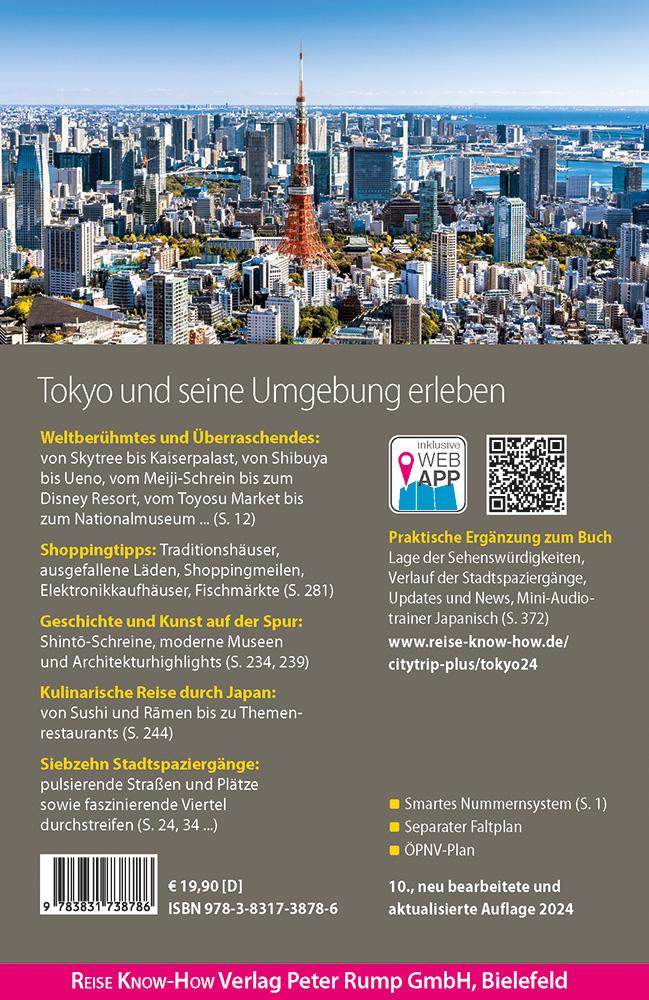 Rückseitencover Reise Know-How Reiseführer Tokyo (CityTrip PLUS)