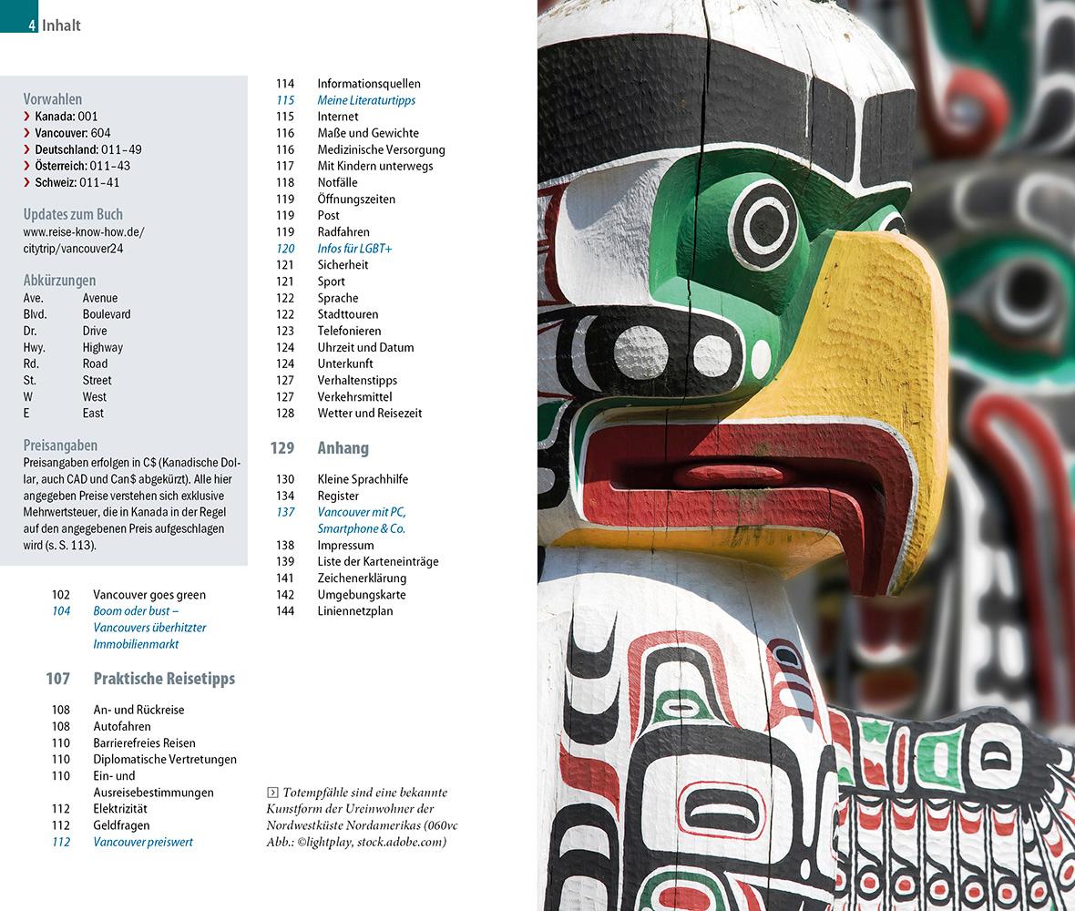 Beispielinhalt (Bild) Reise Know-How CityTrip Vancouver mit Victoria