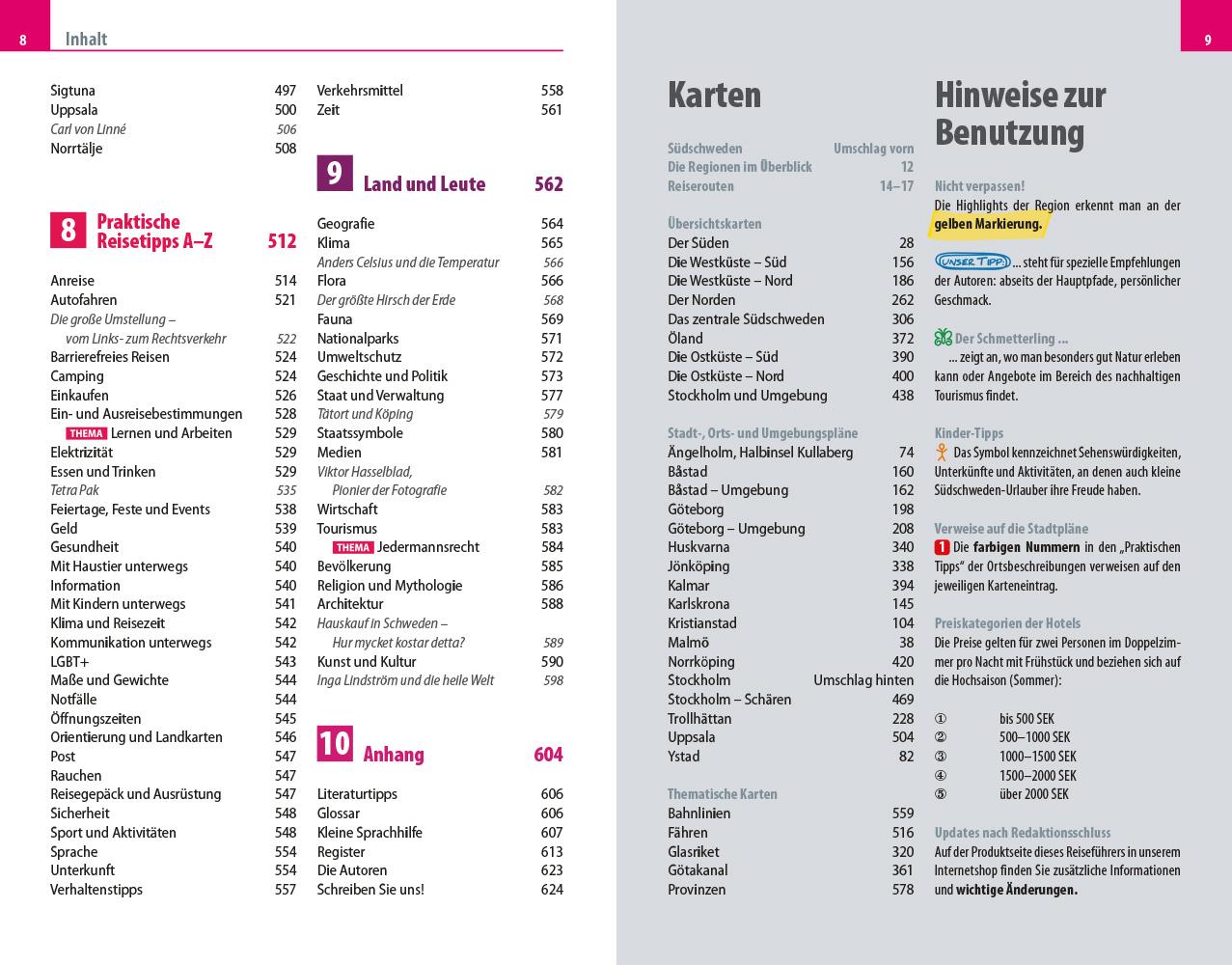 Beispielinhalt (Bild) Reise Know-How Reiseführer Südschweden