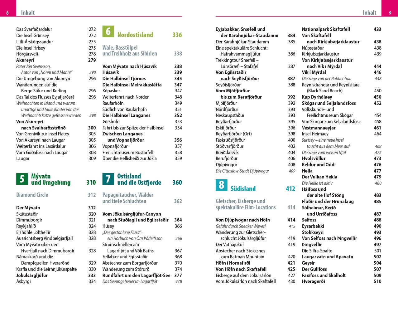 Beispielinhalt (Bild) Reise Know-How Reiseführer Island