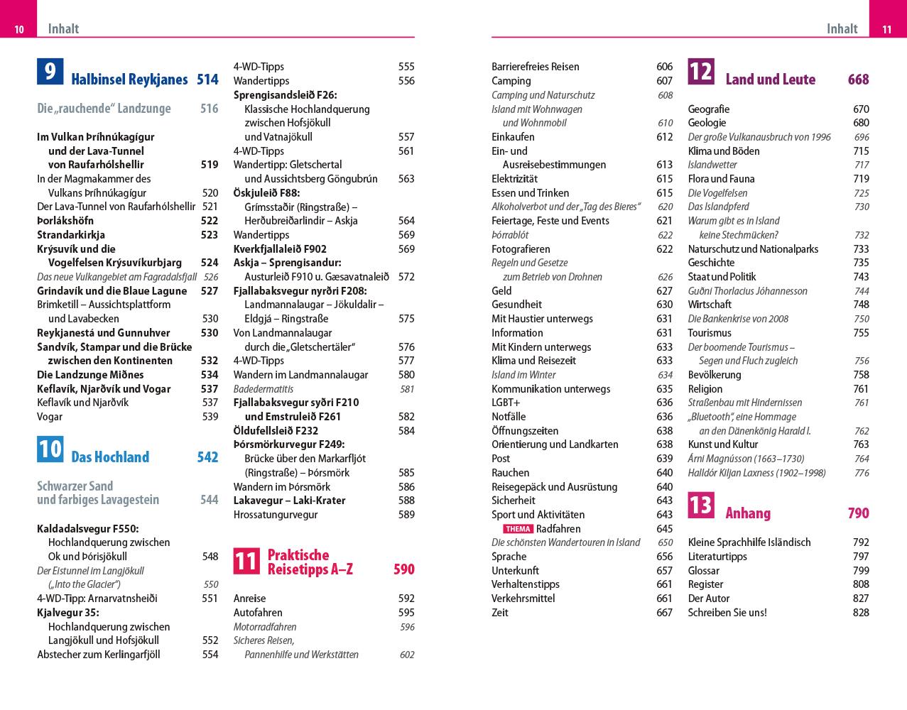 Beispielinhalt (Bild) Reise Know-How Reiseführer Island