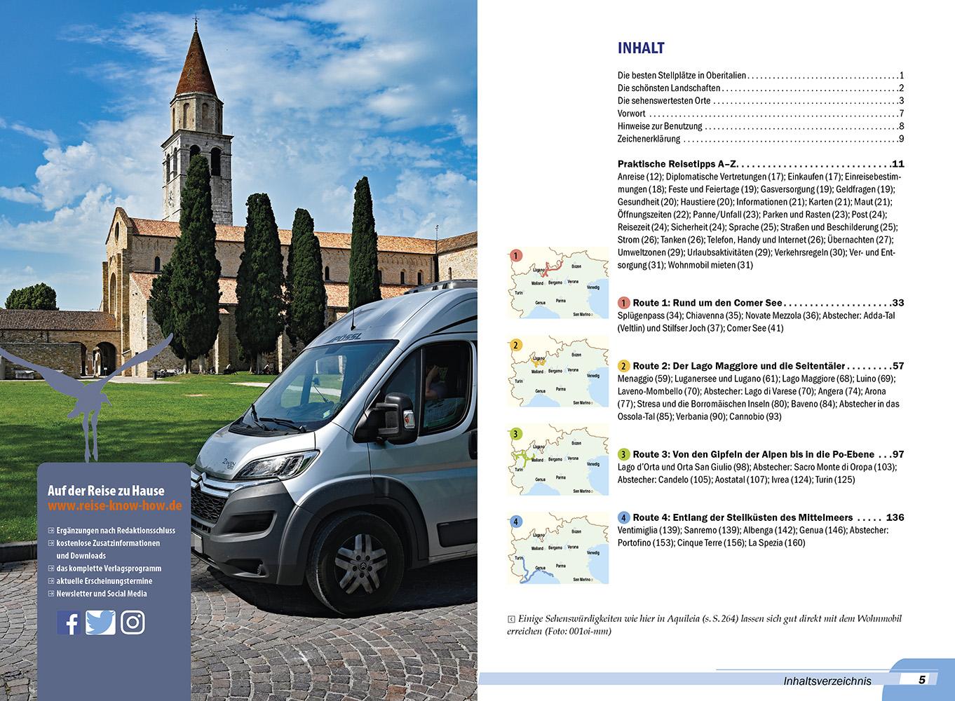 Beispielinhalt (Bild) Reise Know-How Wohnmobil-Tourguide Oberitalien
