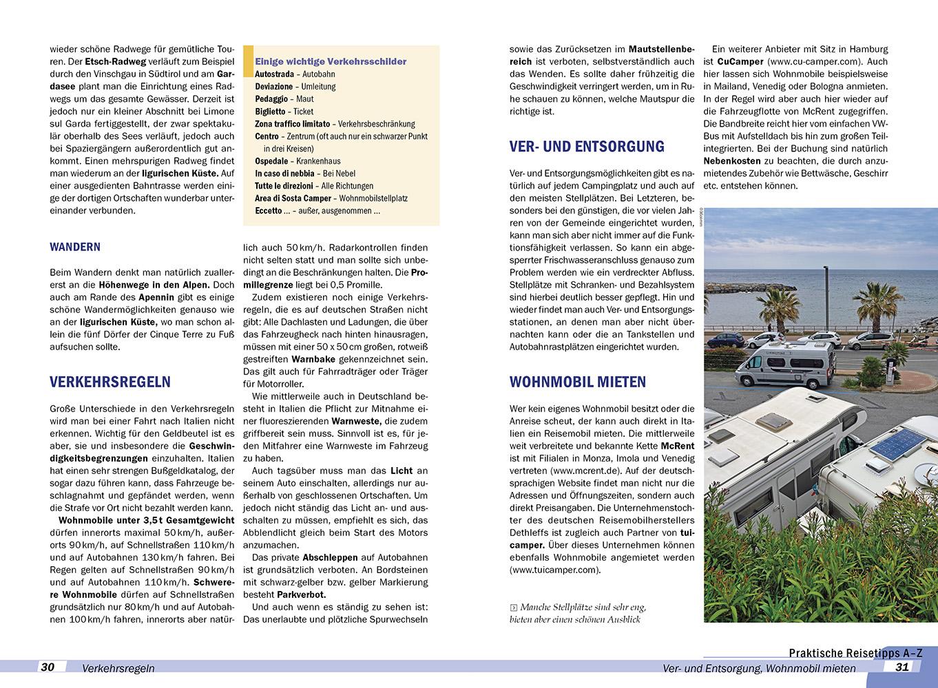 Beispielinhalt (Bild) Reise Know-How Wohnmobil-Tourguide Oberitalien
