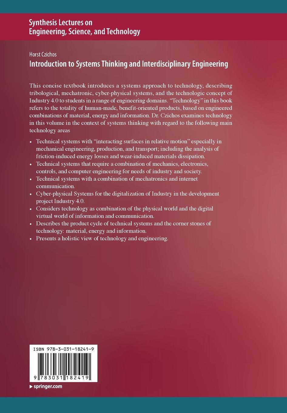 Rückseitencover Introduction to Systems Thinking and Interdisciplinary Engineering