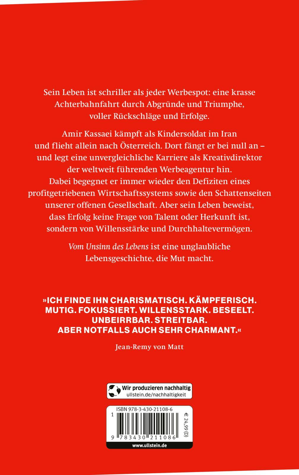 Rückseitencover Vom Unsinn des Lebens