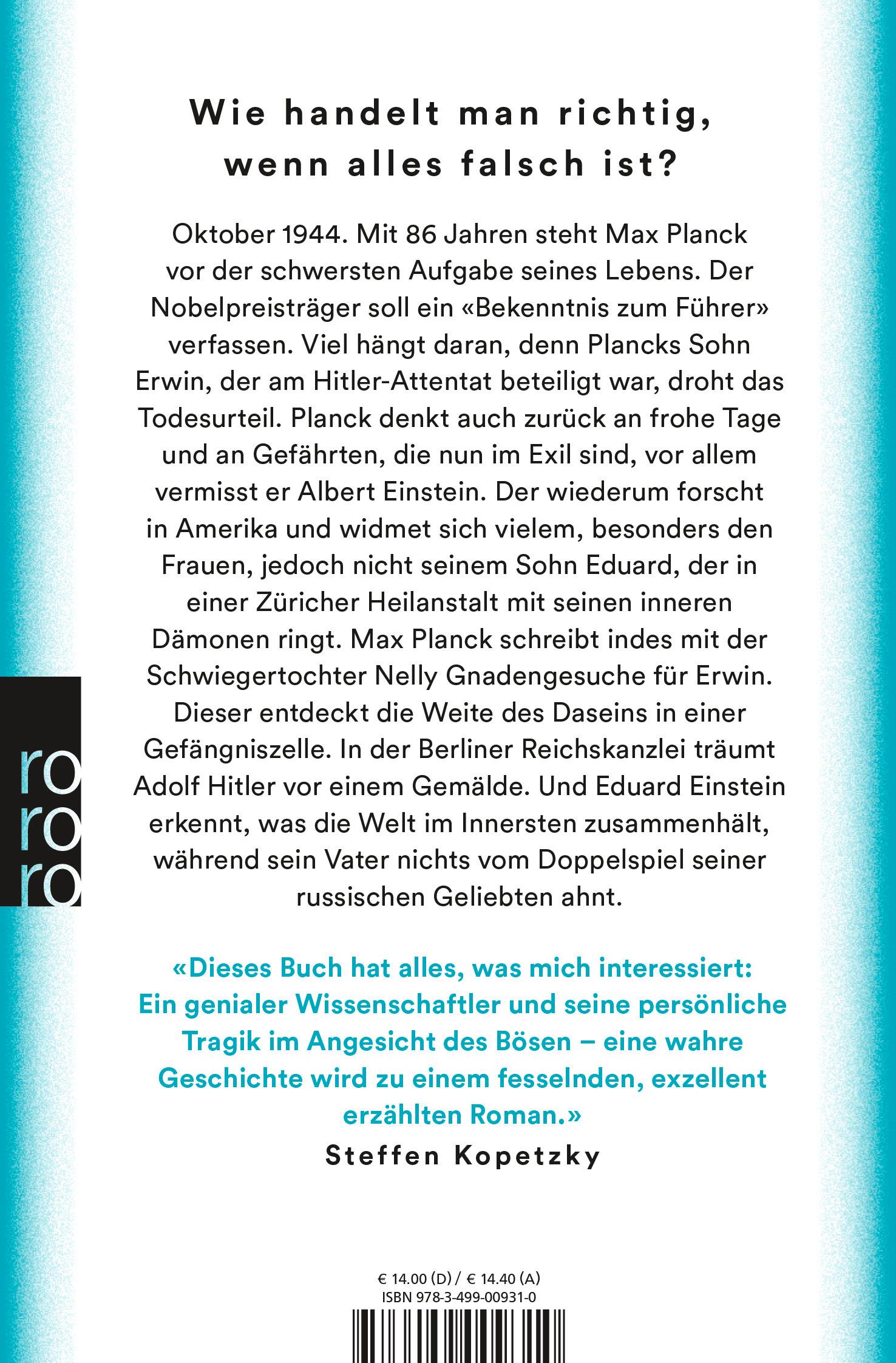 Rückseitencover Planck oder Als das Licht seine Leichtigkeit verlor