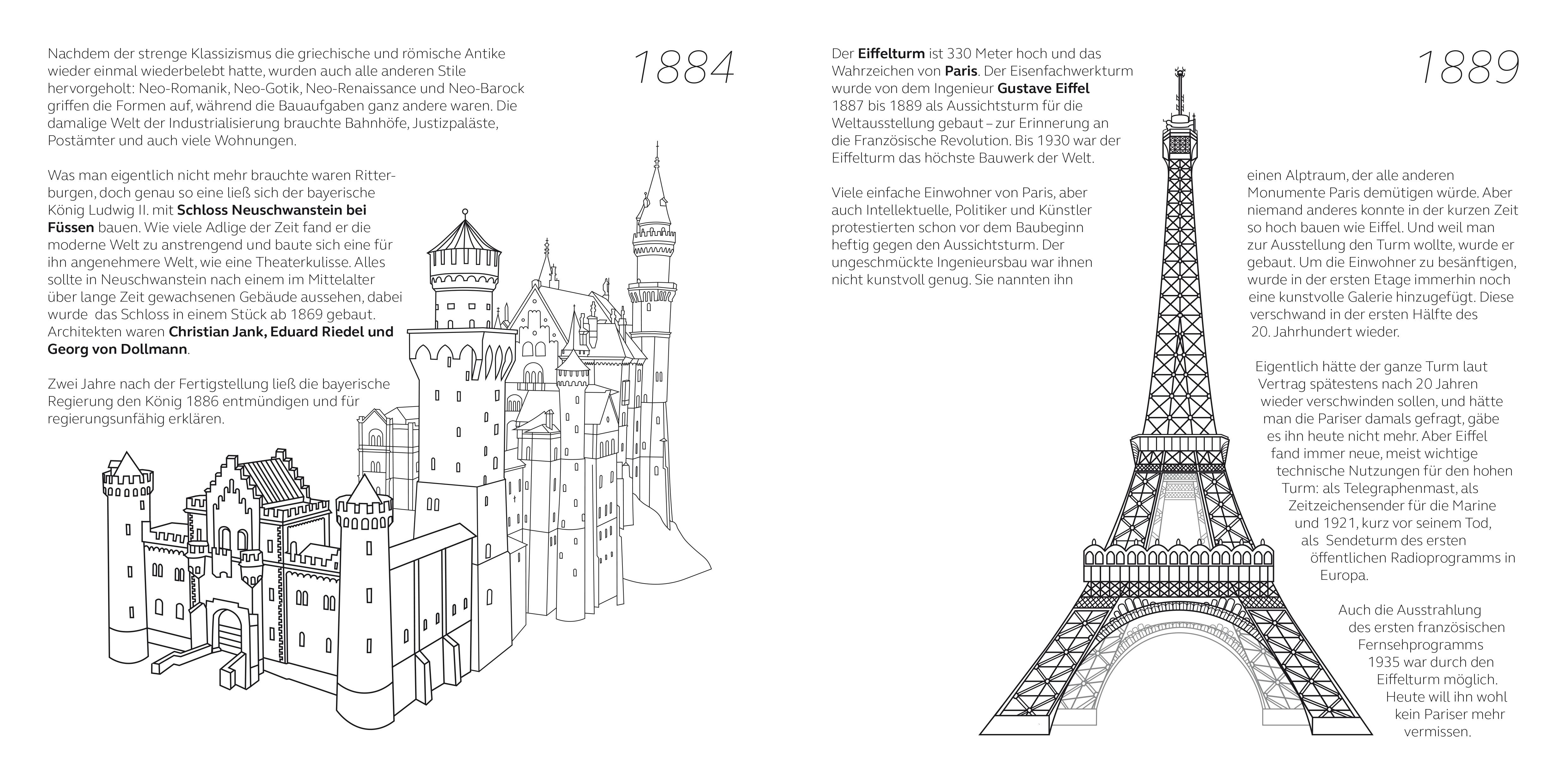 Beispielinhalt (Bild) Malbuch Architektur