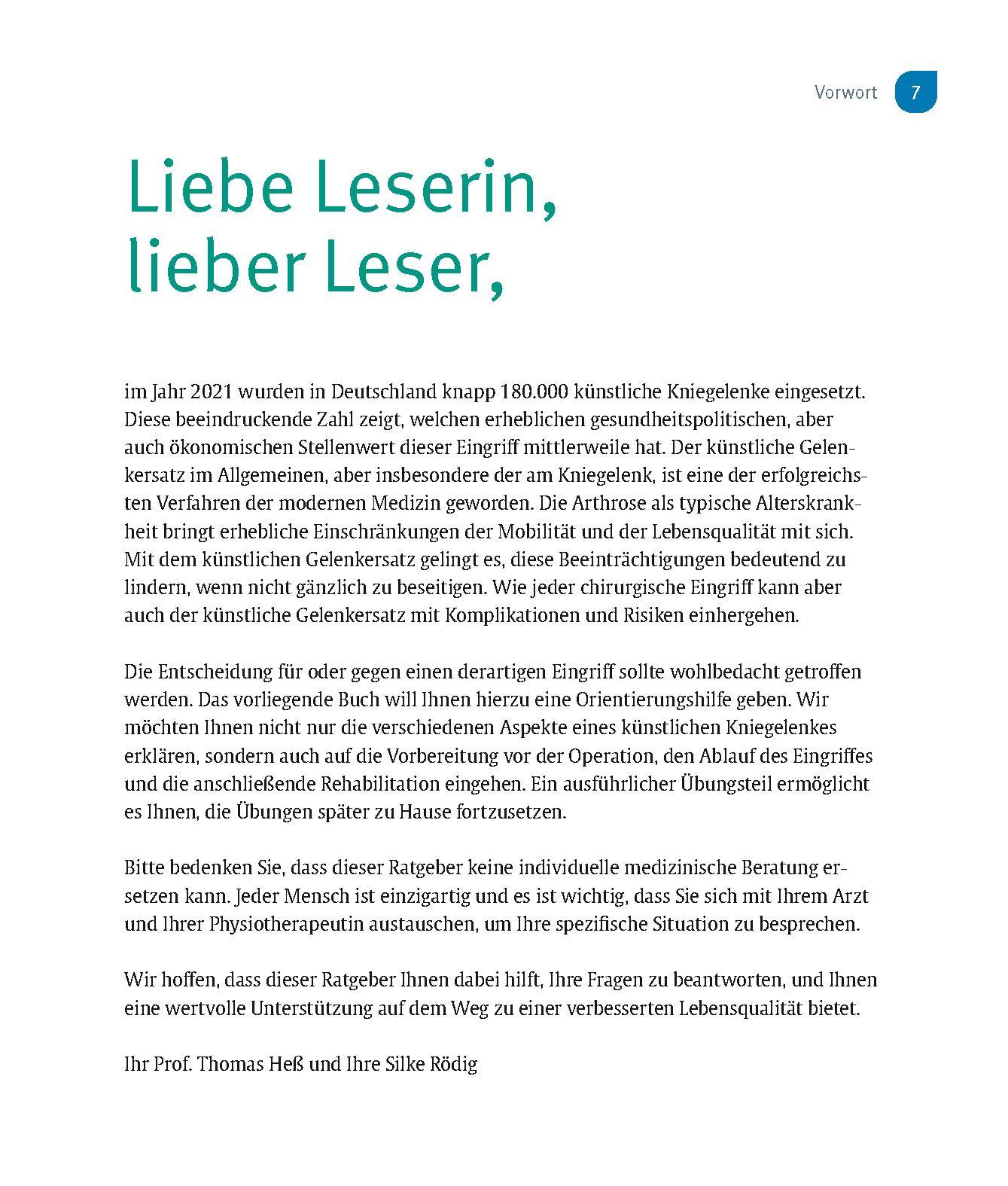 Beispielinhalt (Bild) Schmerzfrei & beweglich mit dem neuen Kniegelenk