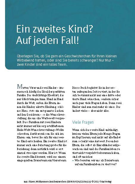 Beispielinhalt (Bild) Willkommen Geschwisterchen