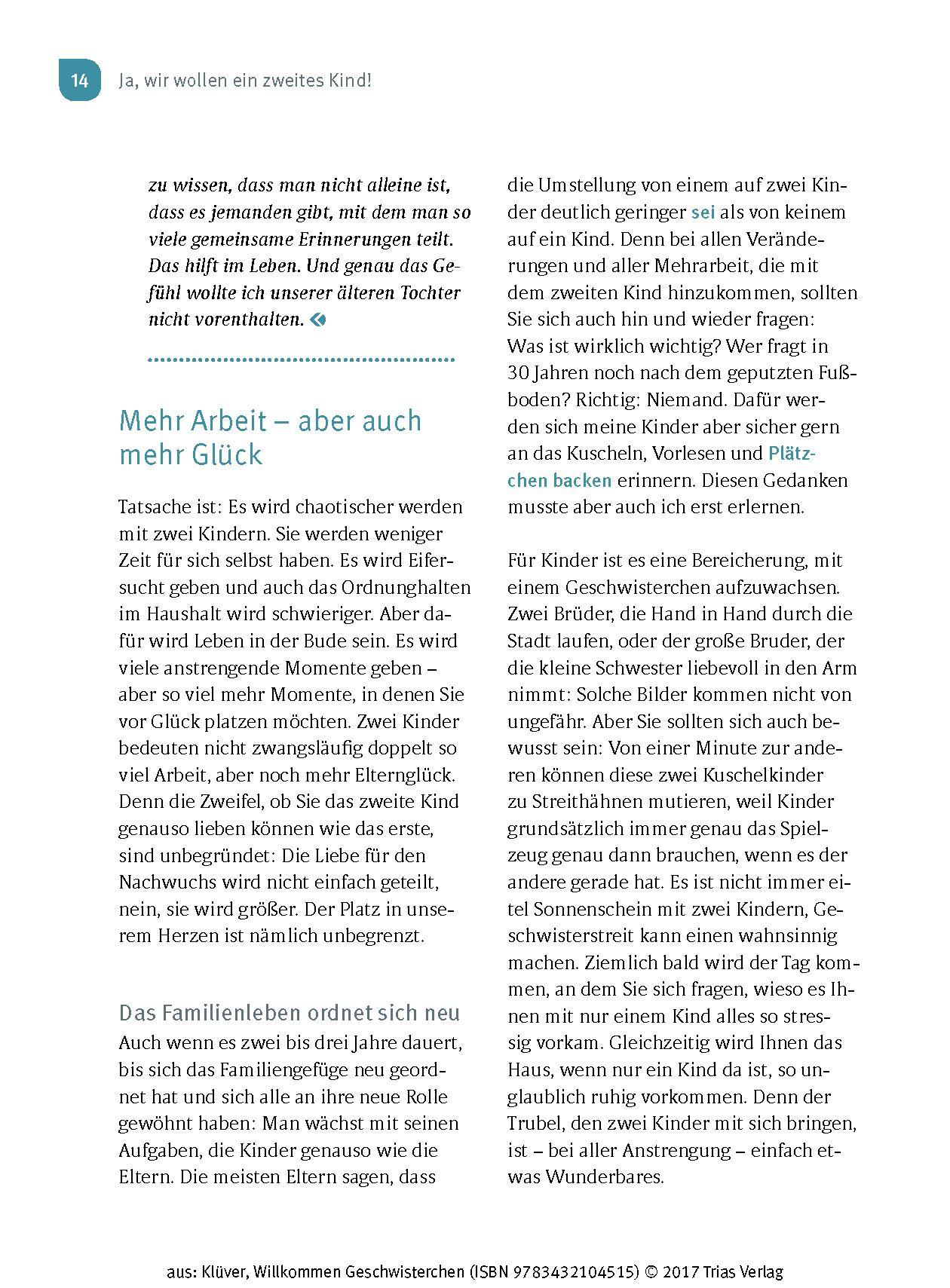 Beispielinhalt (Bild) Willkommen Geschwisterchen