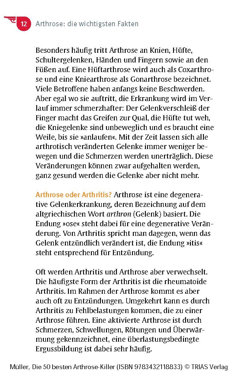 Beispielinhalt (Bild) Die 50 besten Arthrose-Killer