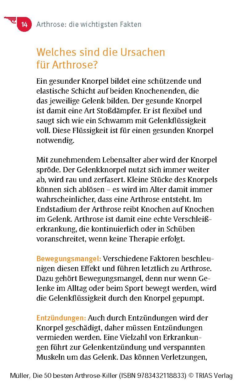 Beispielinhalt (Bild) Die 50 besten Arthrose-Killer