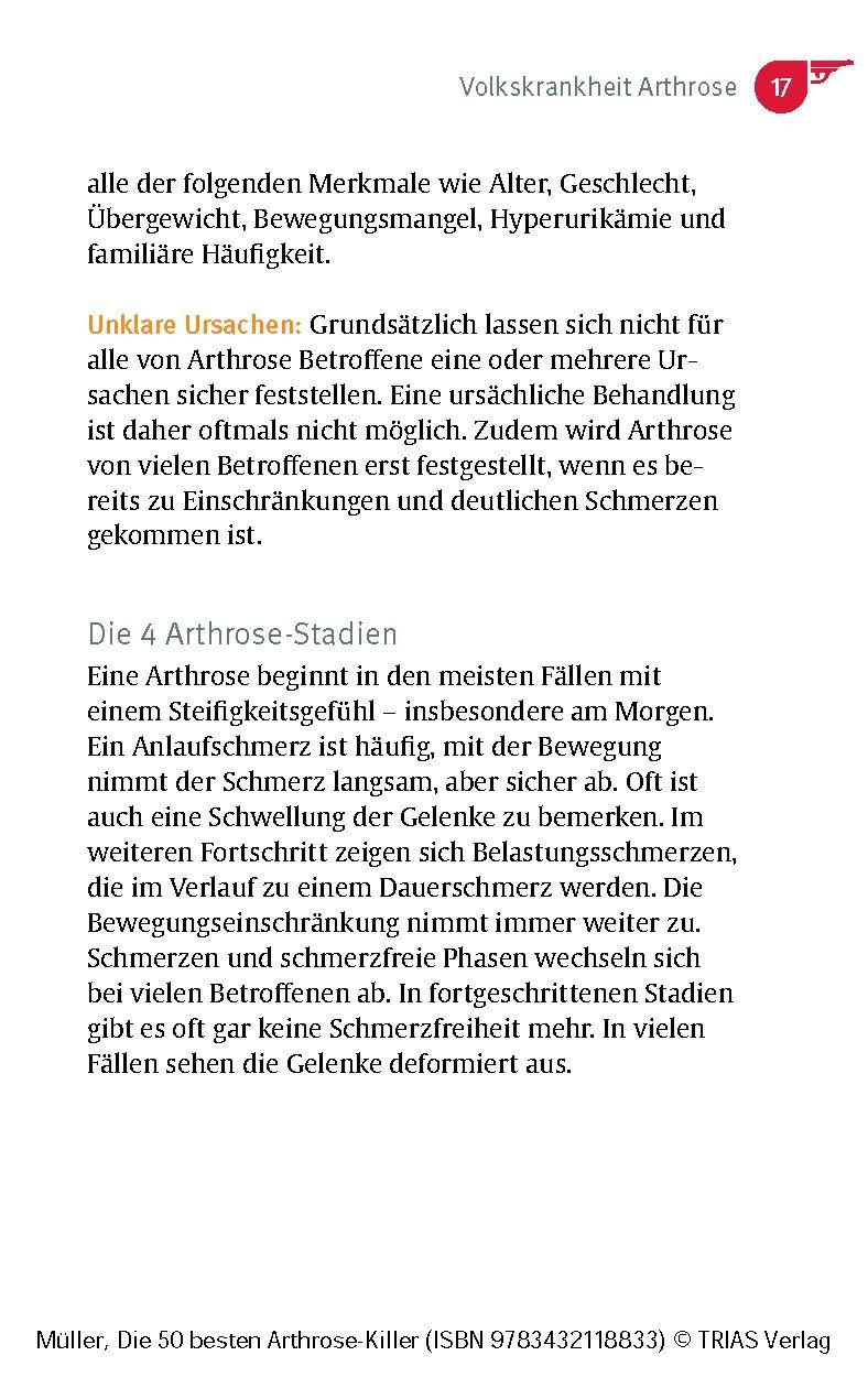 Beispielinhalt (Bild) Die 50 besten Arthrose-Killer