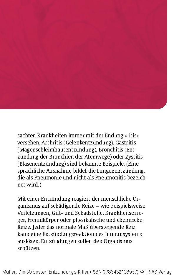 Beispielinhalt (Bild) Die 50 besten Entzündungs-Killer