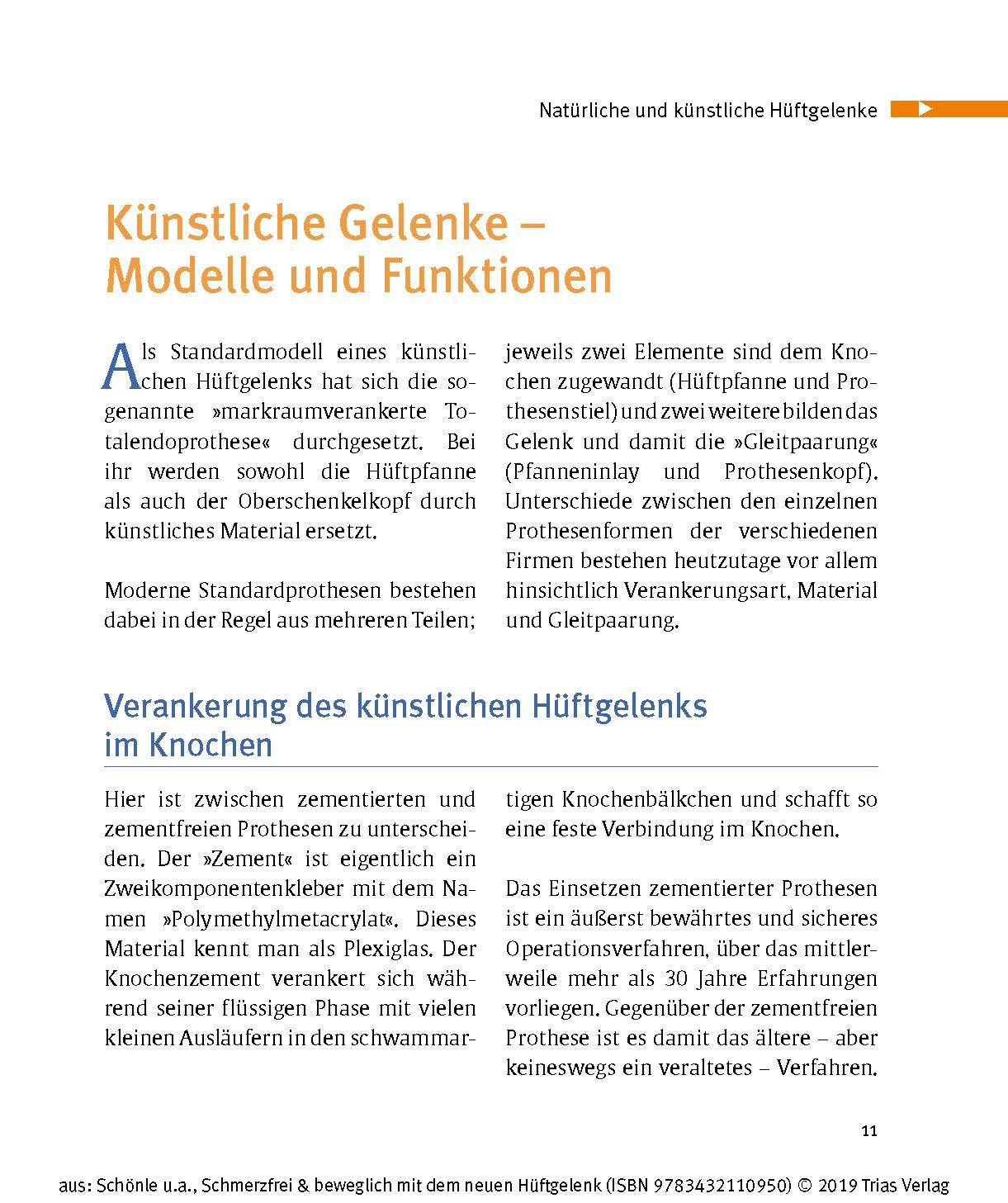 Beispielinhalt (Bild) Schmerzfrei & beweglich mit dem neuen Hüftgelenk