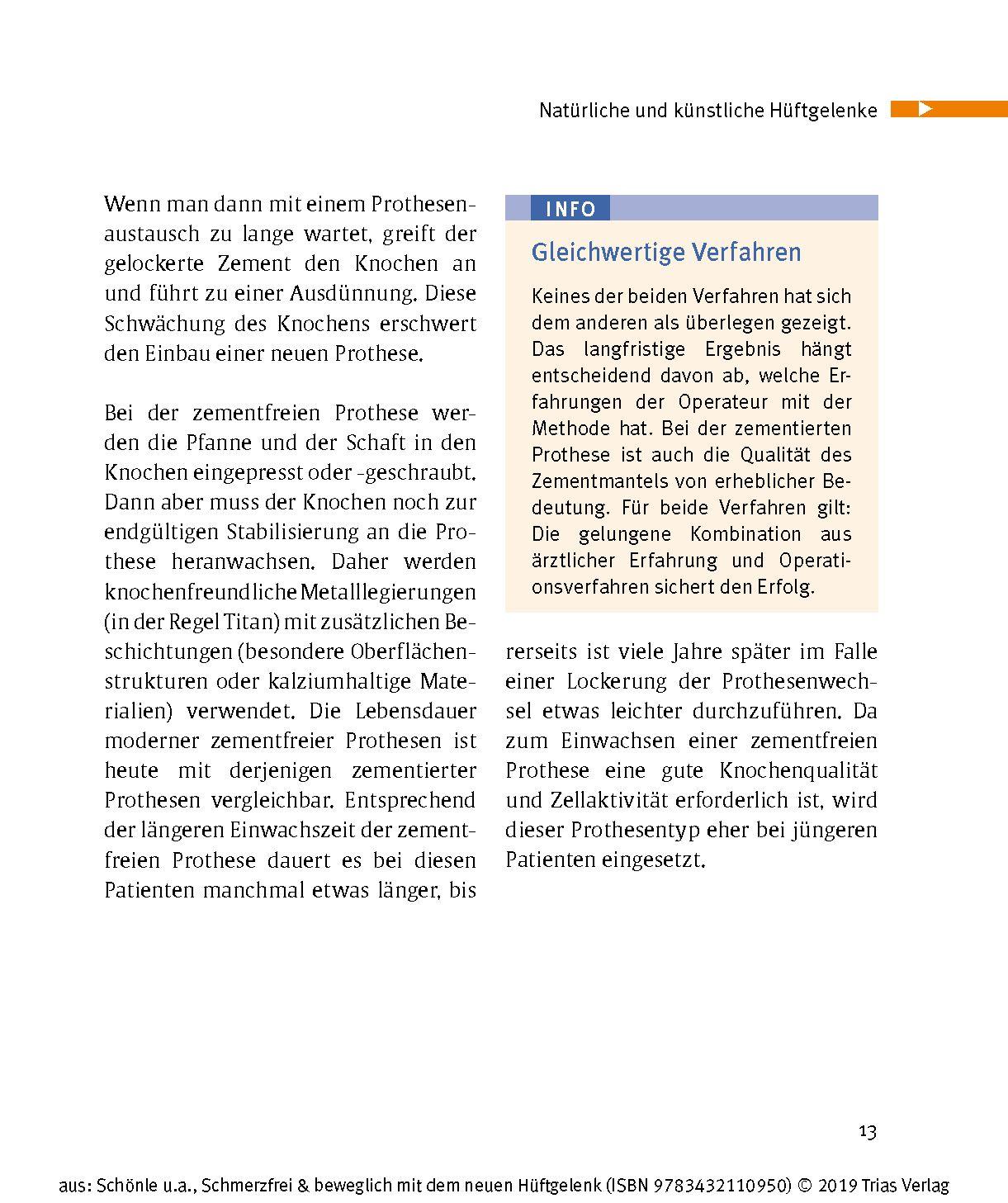 Beispielinhalt (Bild) Schmerzfrei & beweglich mit dem neuen Hüftgelenk