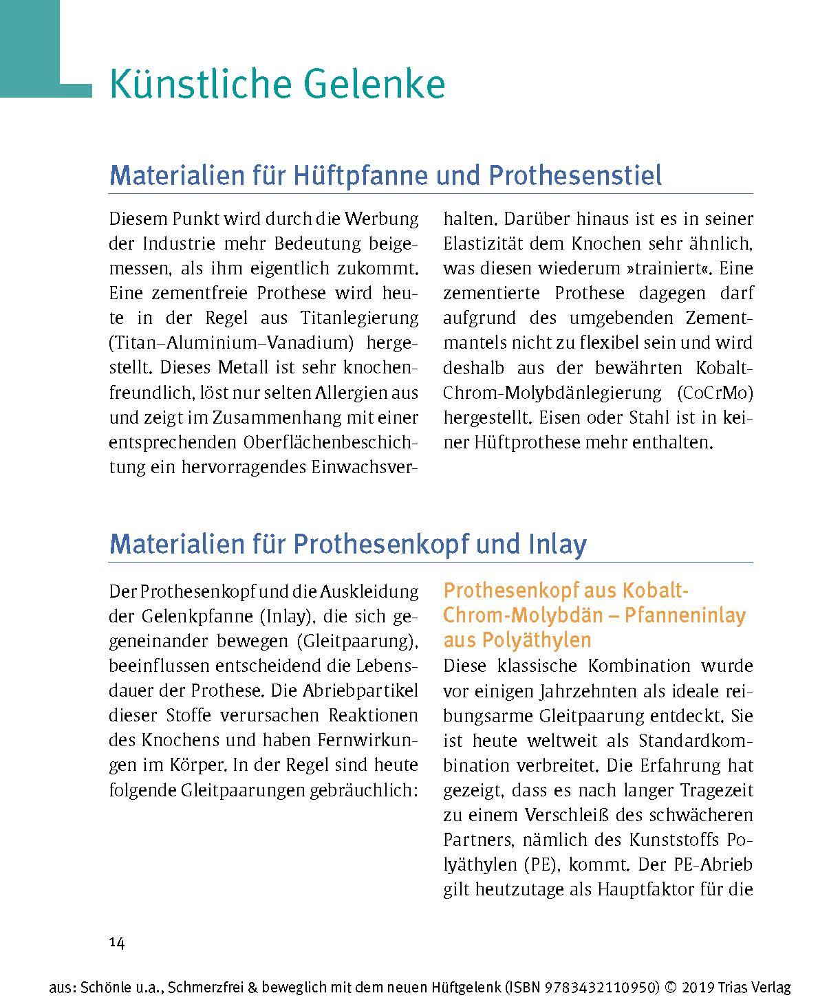 Beispielinhalt (Bild) Schmerzfrei & beweglich mit dem neuen Hüftgelenk