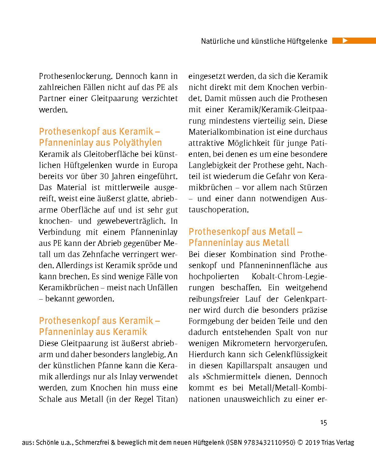 Beispielinhalt (Bild) Schmerzfrei & beweglich mit dem neuen Hüftgelenk