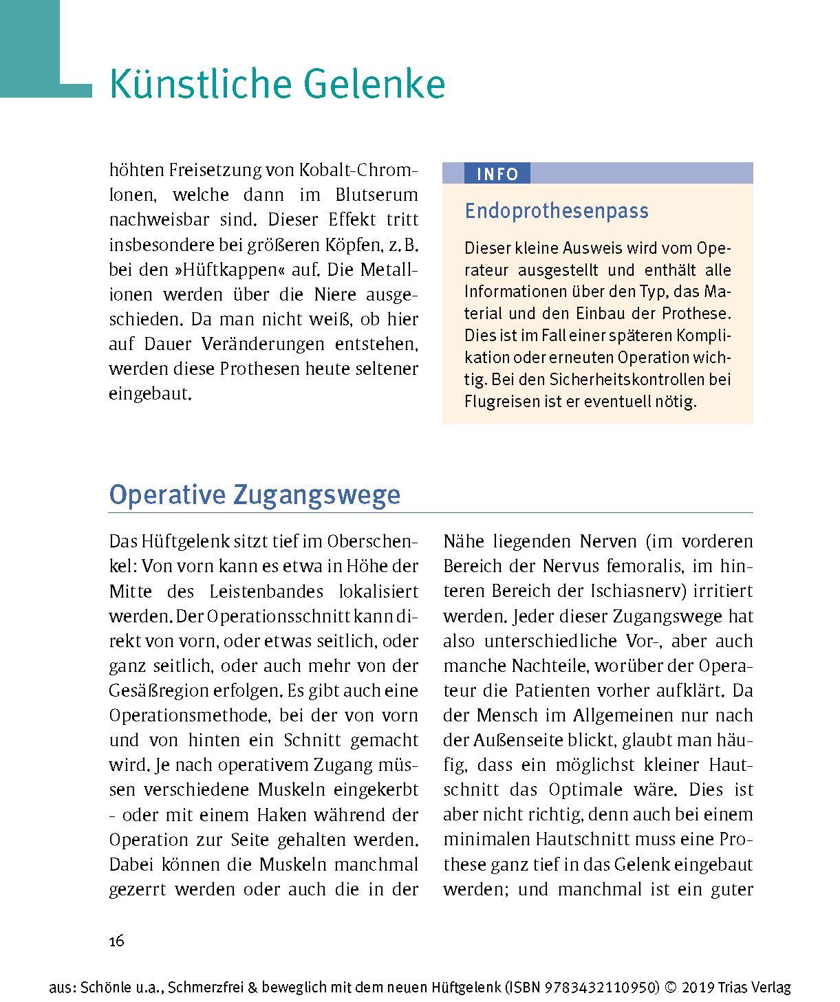 Beispielinhalt (Bild) Schmerzfrei & beweglich mit dem neuen Hüftgelenk