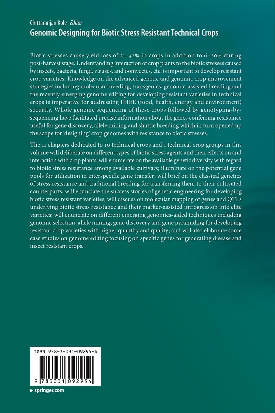 Rückseitencover Genomic Designing for Biotic Stress Resistant Technical Crops