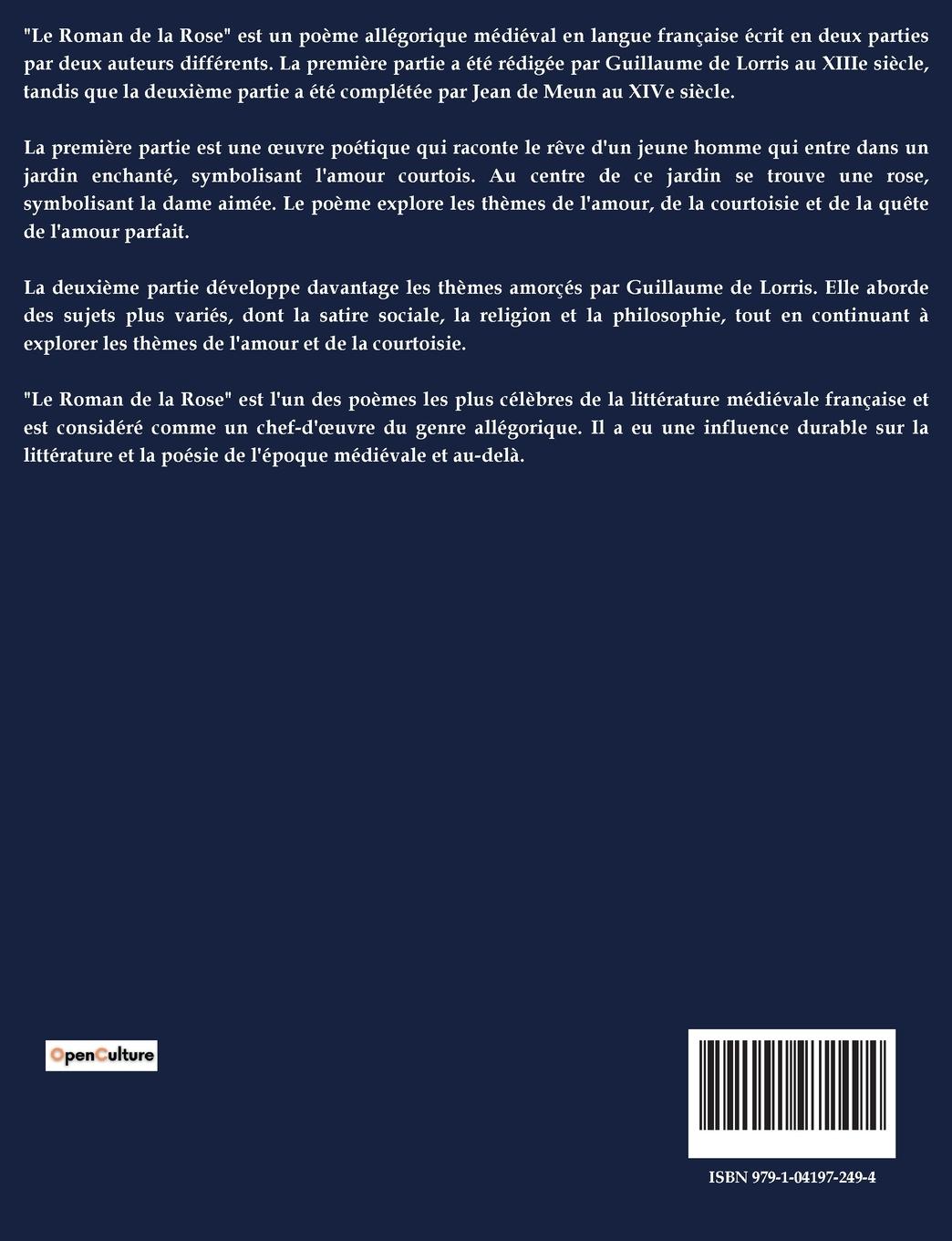 Rückseitencover Le Roman De La Rose